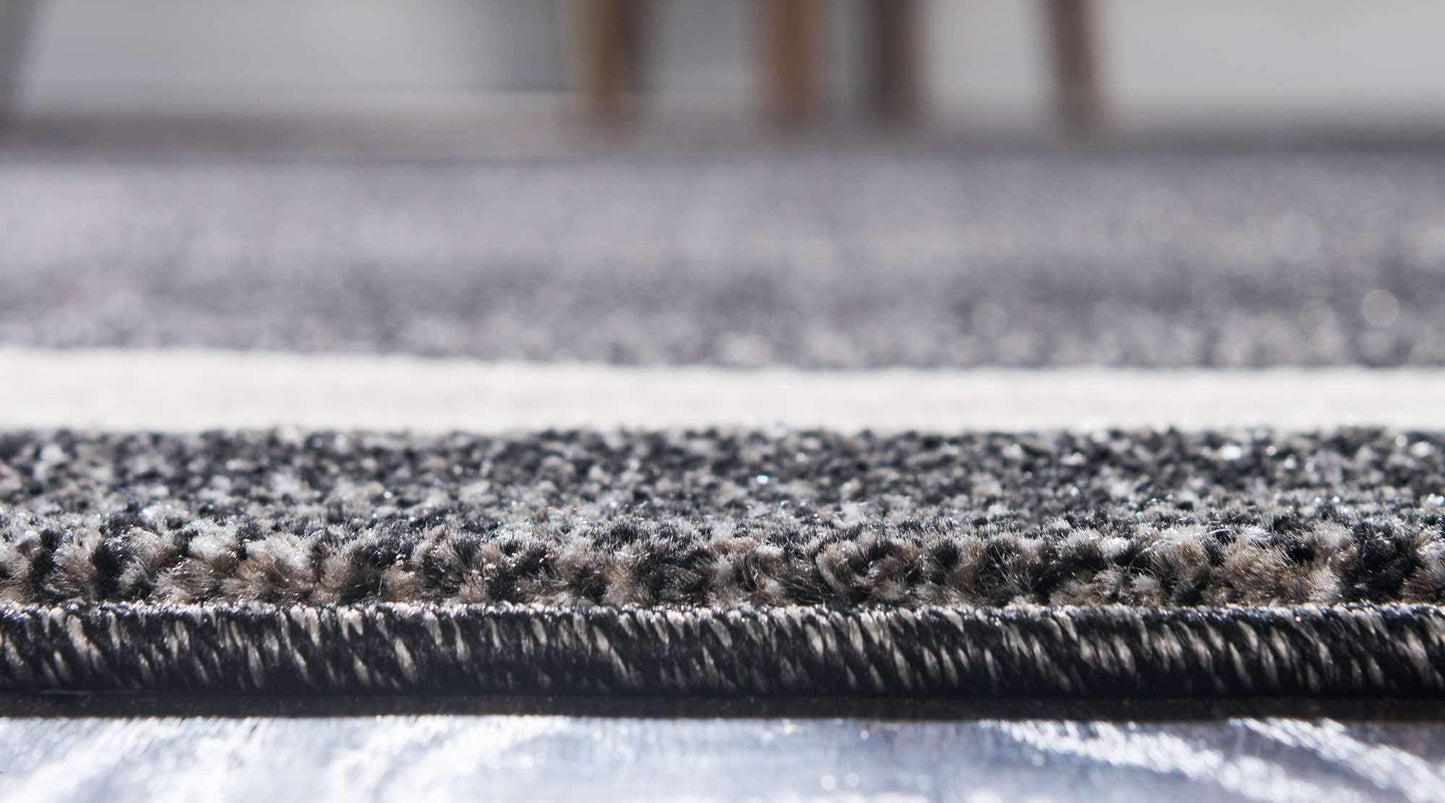 Unique Loom Del Mar Collection Area Rug - Maria (5' 3" x 8' Rectangle, Black/ Ivory)