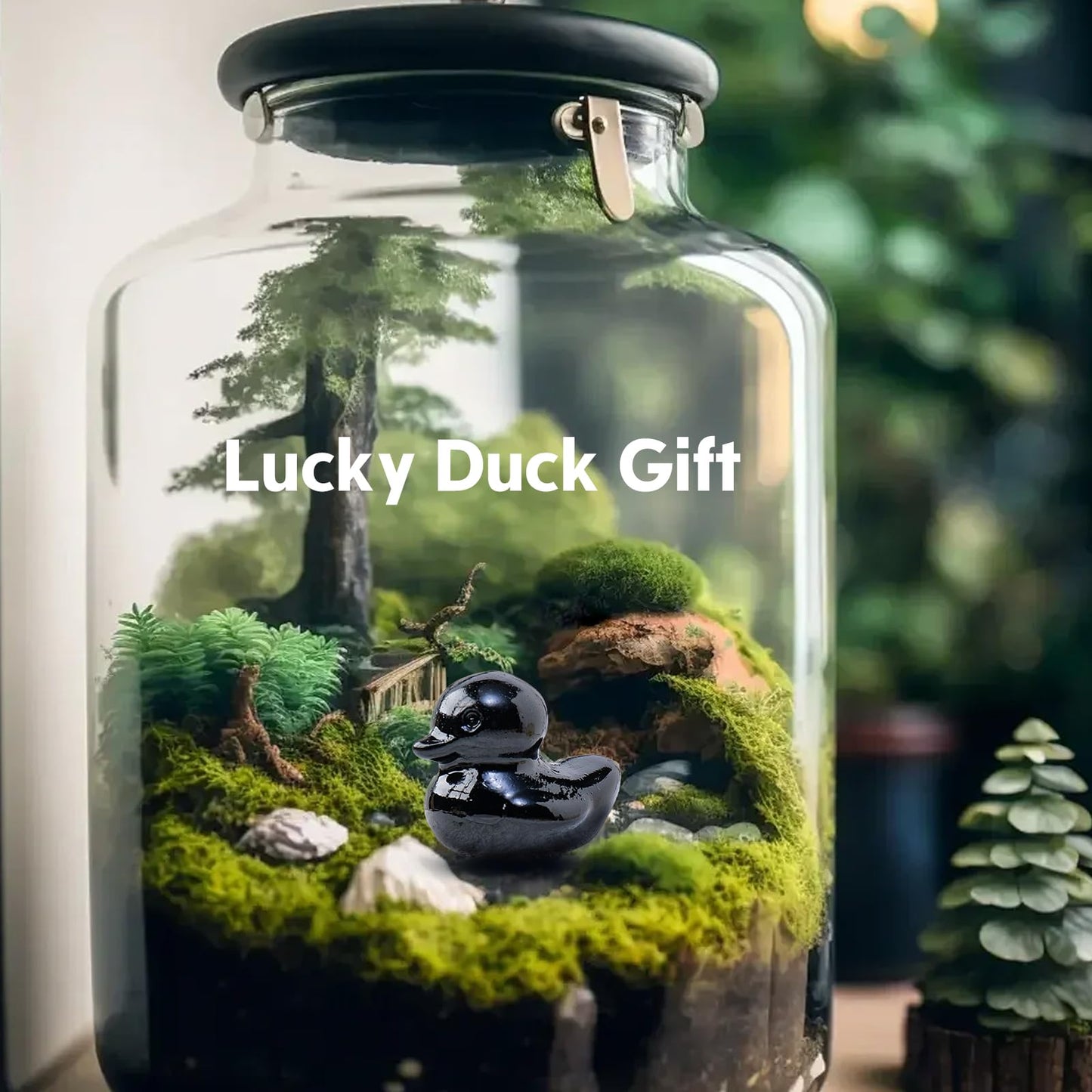 Runyangshi Duck Figurine Statue - Crystal Opal Duck, 1.18" Healing Crystal Stone, Hand Carved Lucky Duckling Sculpture for Home, Desk, Office Decoration