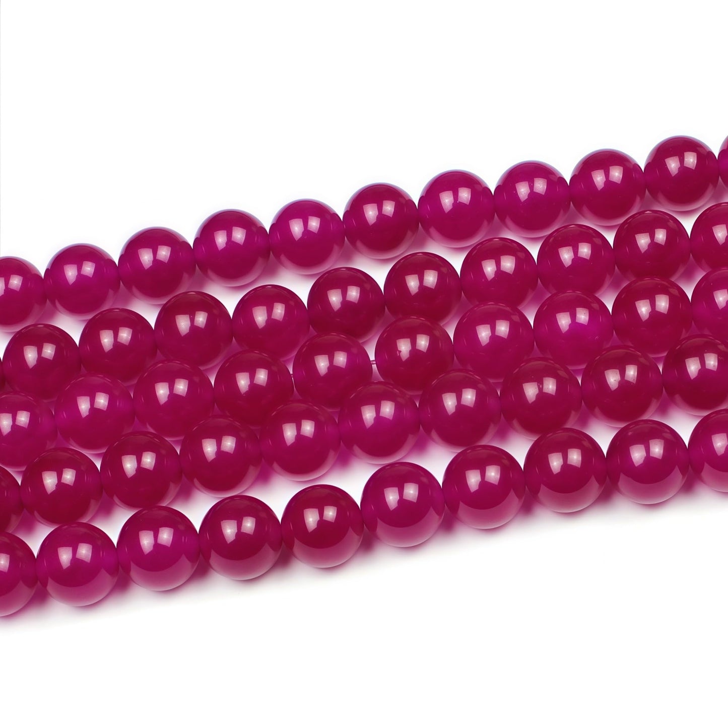 MJDCB Natural Rose Red Jade Round Loose Beads for Jewelry Making DIY Bracelet Necklac (6mm)