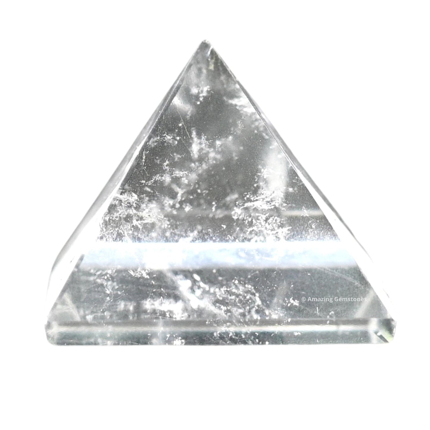Amazing Gemstone Clear Quartz Pyramid Crystal Healing Stones - 1" Great Pyramid Figurine of Natural Stone Pyramid for Meditation, Reiki, Chakra Balancing and Crystal Pyramids Grid