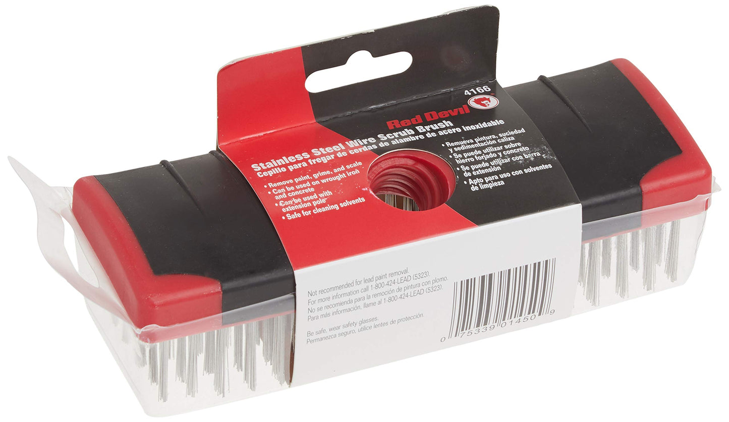 Red Devil 4166 7-Inch Soft Grip Stainless Steel Scrub Brush