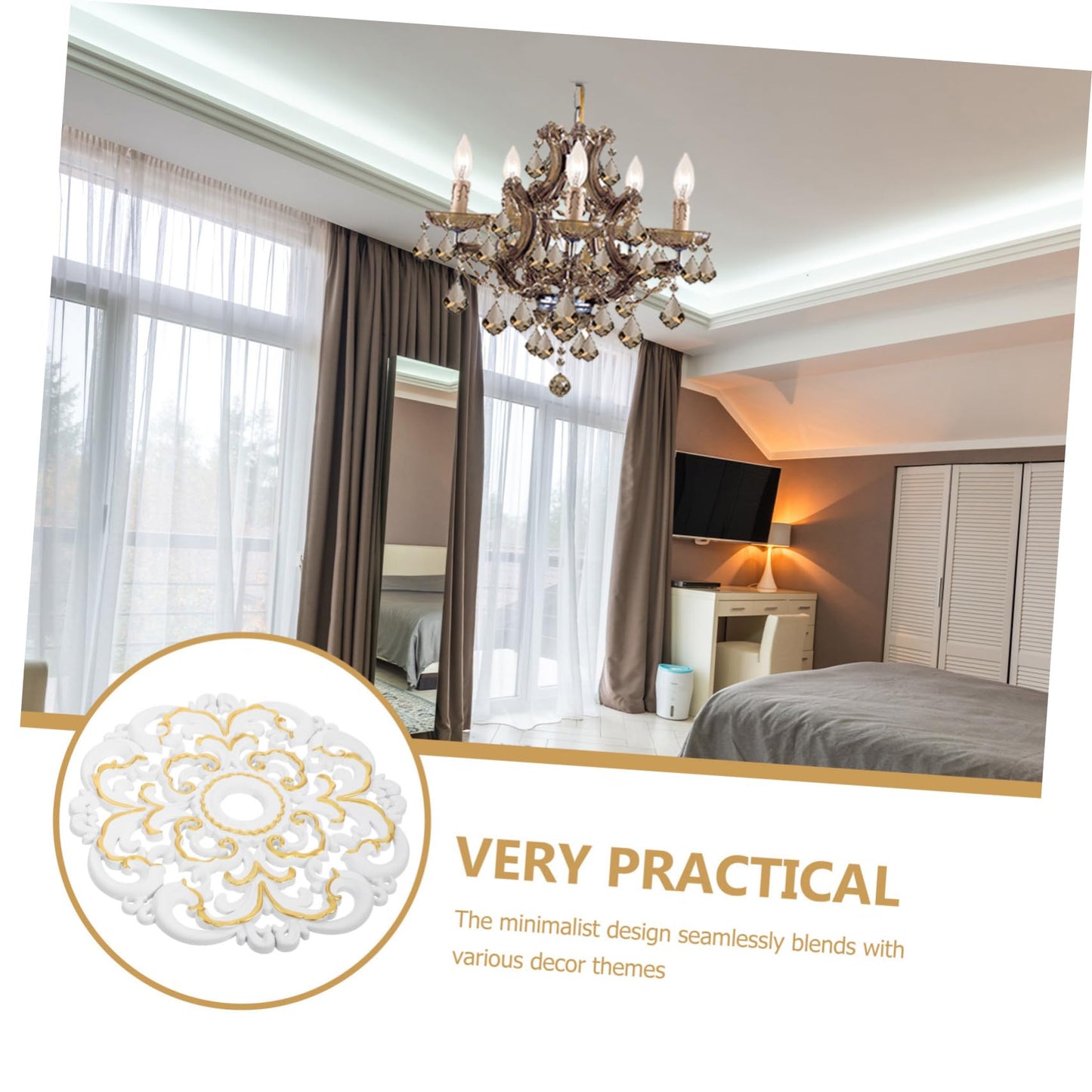 IWOWHERO Traditional Ceiling for Chandelier and Ceiling Fan Decorative Round Light Fixture Cover Elegant Construction for Home Bedroom Living Room Decor