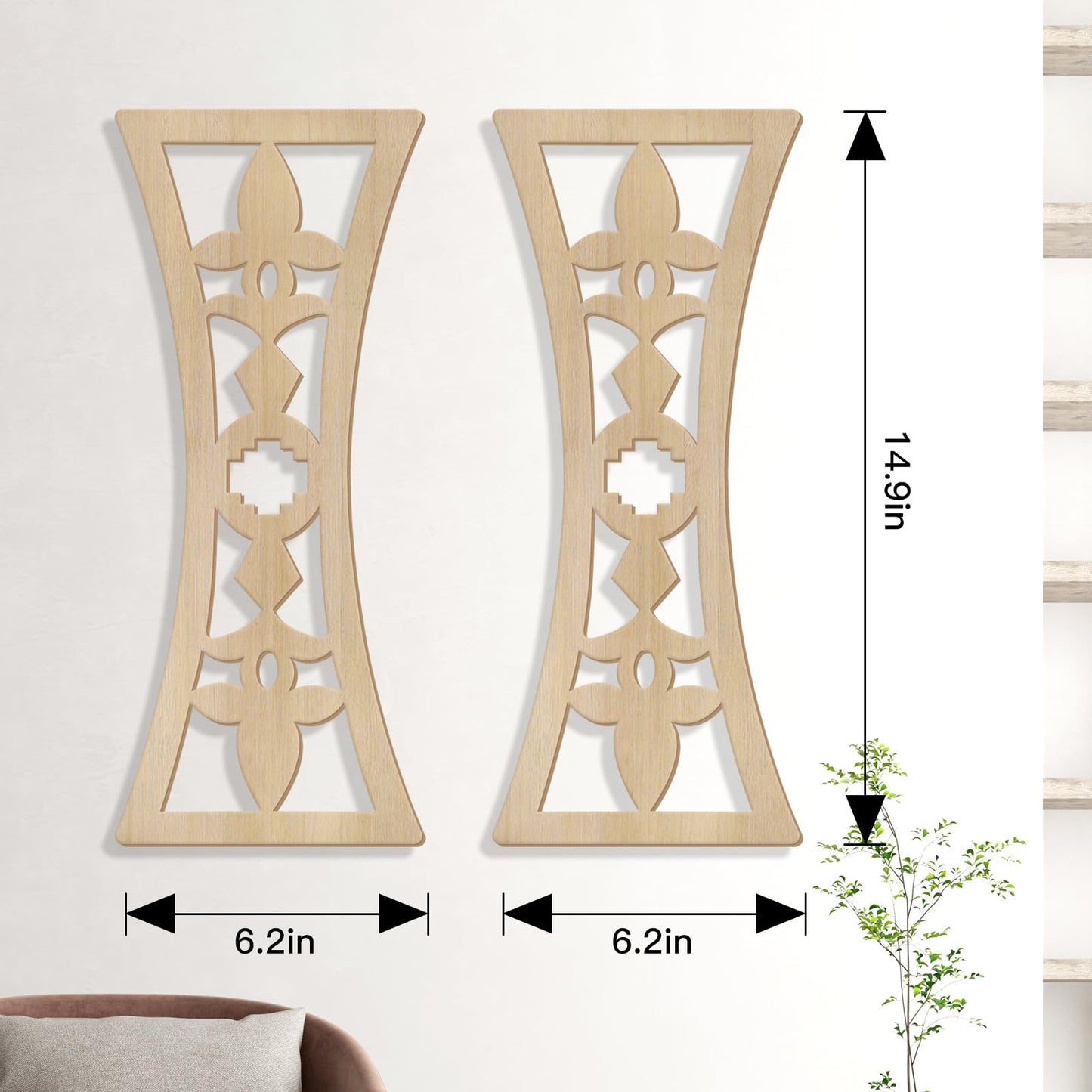 Zzbakress 2 Pcs Mid Century Modern Wall Decor Wooden Abstract Geometric Art for Home Living Room Bedroom (Style Q)