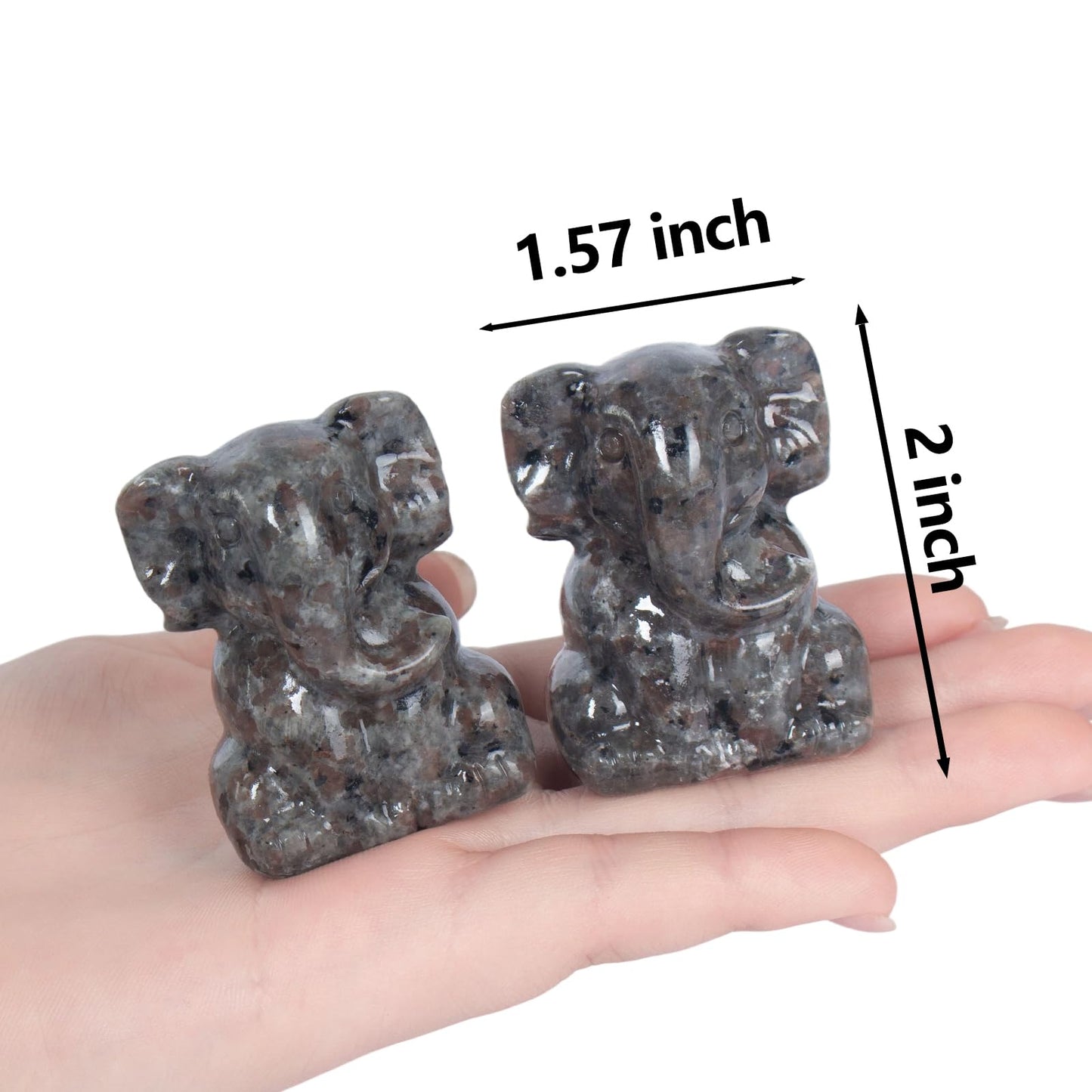 Ytbeoxk 2 Inch Crystal Elephant Decor Statues, Yooperlite Cute Sitting Elephant Figurines, Reiki Healing Crystal Carved Animal Statues, Home Office Desk Hand Carved Decor Gifts for Women