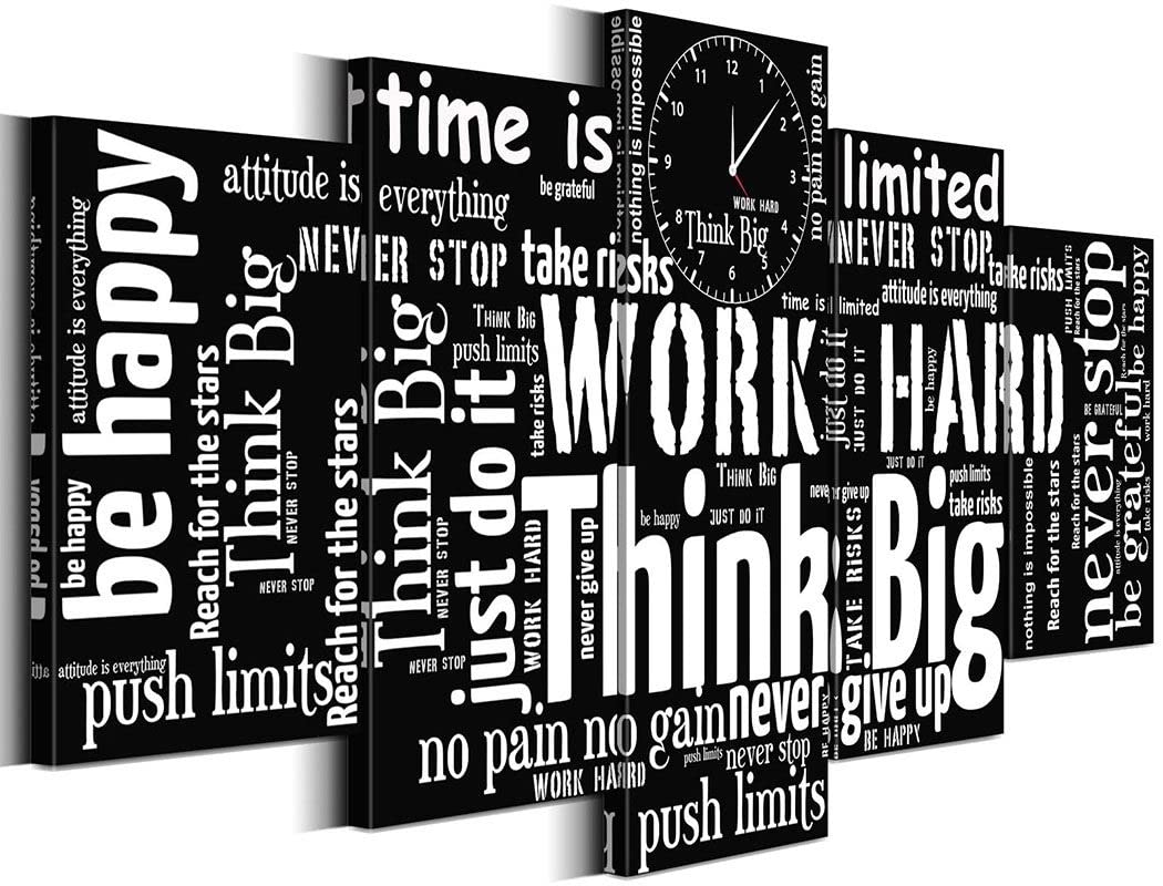 Biufo Inspirational Quotes Wall Art Canvas Print Black White Motivational Words Picture for Living Room Bedroom Office Decor (Small)