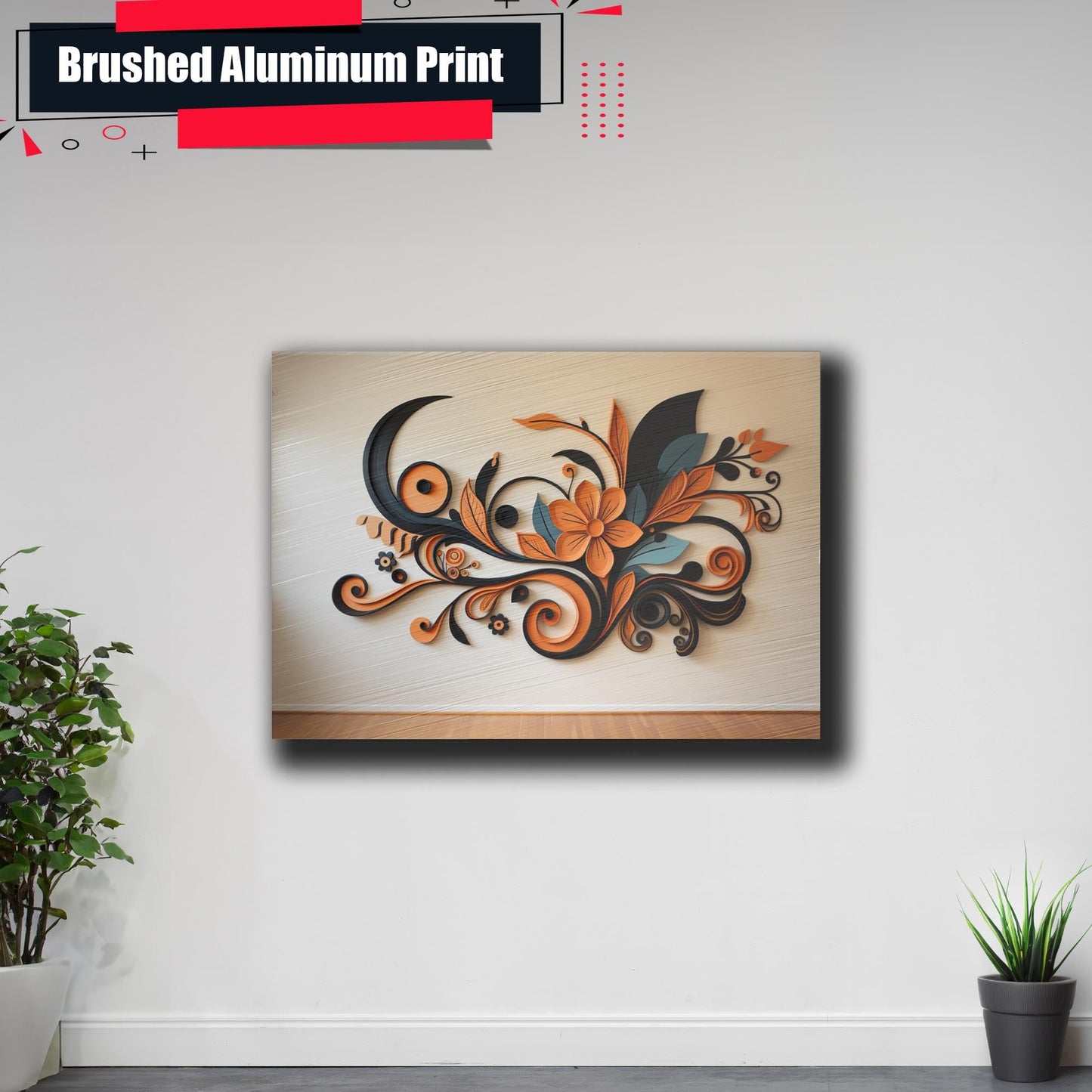Scandinavian Folk Art, Black and Beige Abstract Botanical Wall Art for Scandinavian Home Decor, poster, Wall Decor