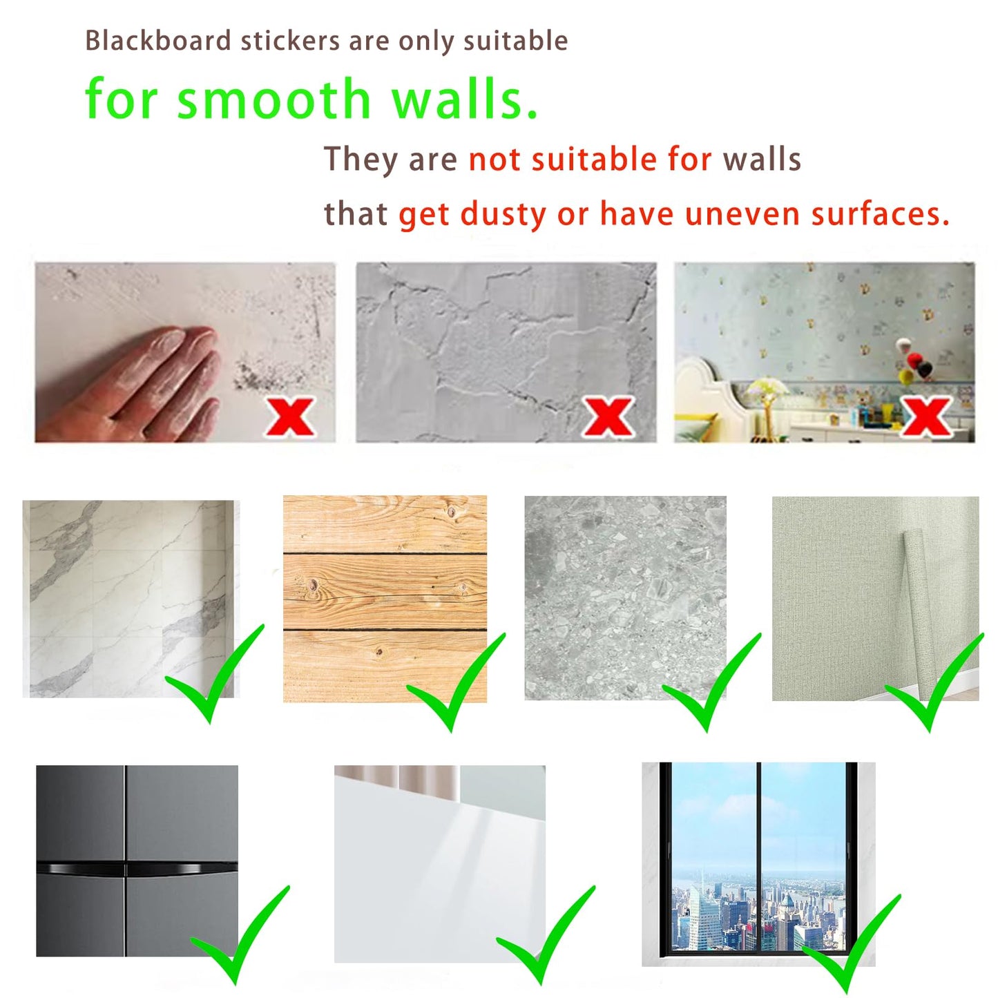 AZOI Chalkboard Wall Stickers Blackboard Wall Decals Self Adhesive Removable Reusable Erasable Chalkboard Wallpaper for Kids Home Office