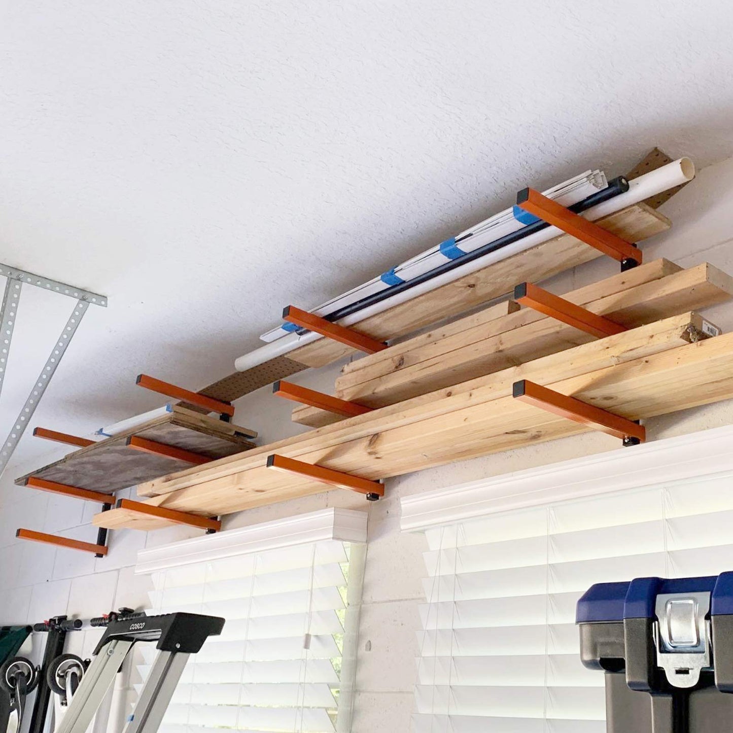 BeBecome Lumber Storage Rack Wall Mounted, 2 pcs Heavy Duty Utility Rack for Garage & Warehouse, Metal Wood Organizer for Lumber, Pipes, Long Items, Space Saving Wall Storage System