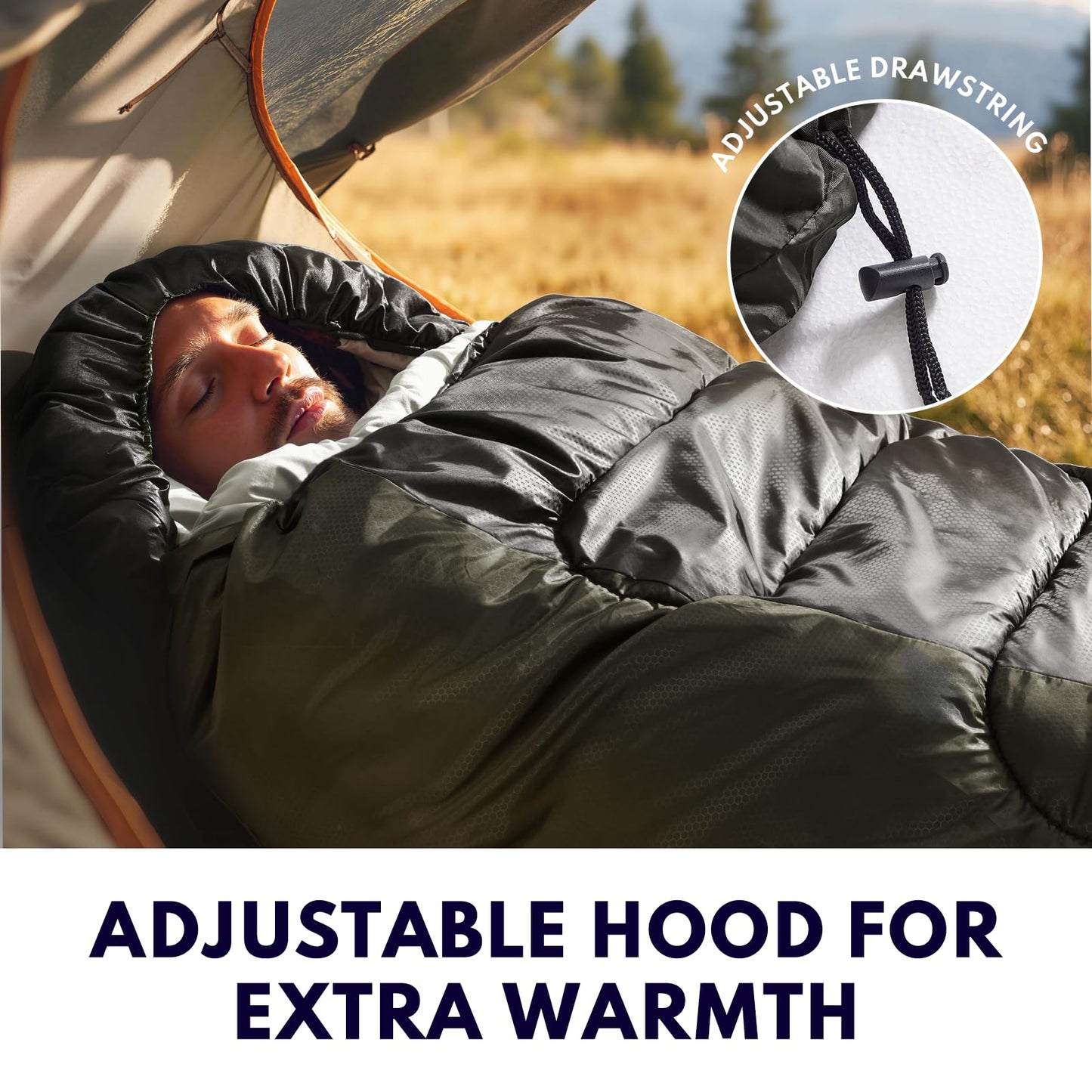TANSTRIDER XXL Winter Sleeping Bags for Adults Cold Weather,Camping Sleeping Bag for Kids with Compression Sack,4 Season Camping Essentials Gear for Hiking,Traveling,Outdoor,Backpacking,Climbing
