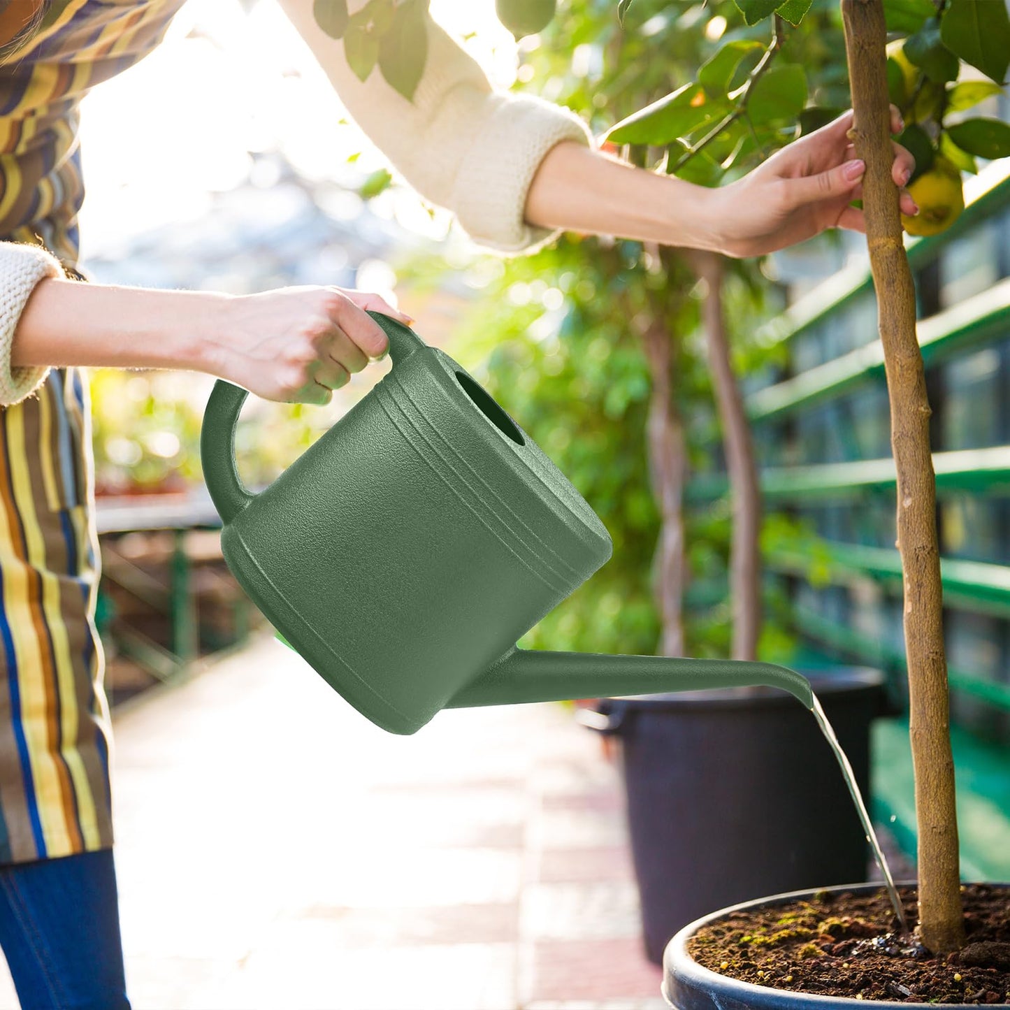 UFANME Watering Can - for Indoor and Outdoor Plant Garden - 1/4 Gallon - Green