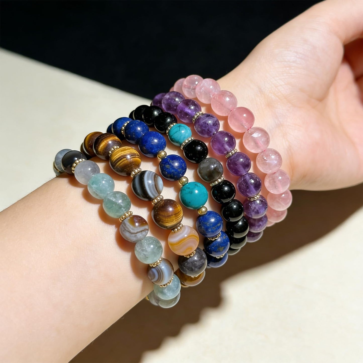DIQIO Jade Stone Beads for Jewelry Making - 6mm Gemstone Round Loose Beads for Bracelets(58-60pcs, Colorful Alashan)