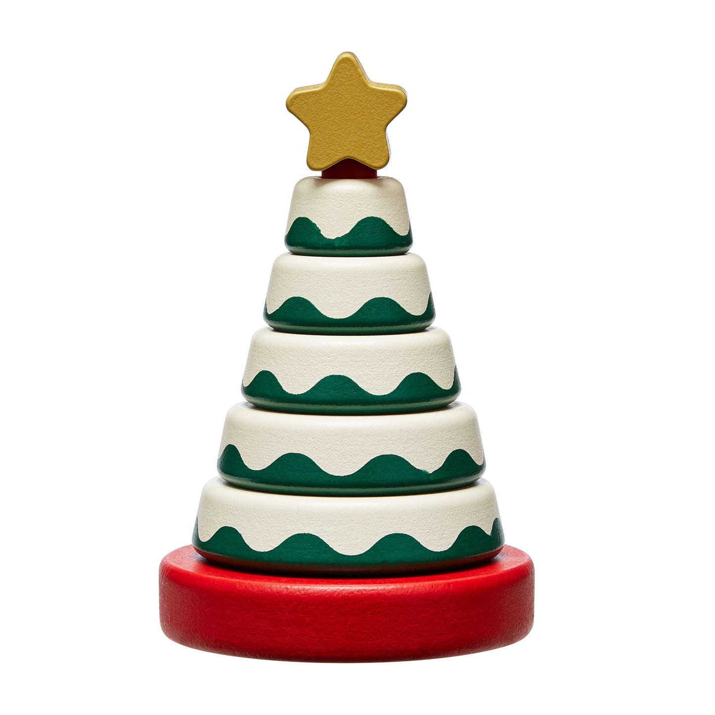 Pearhead Christmas Tree Stack Toy - Holiday Nursery Décor and Stacking Rings for Baby