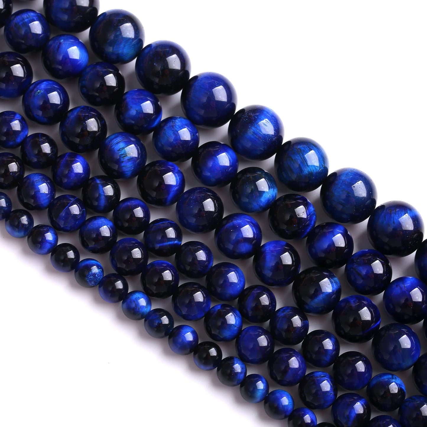 8mm 45PCS Natural Stone Lapis Blue Tiger Eye Beads 5A Quality Spacer Loose Beads for Jewelry Making DIY Bracelet Accessories