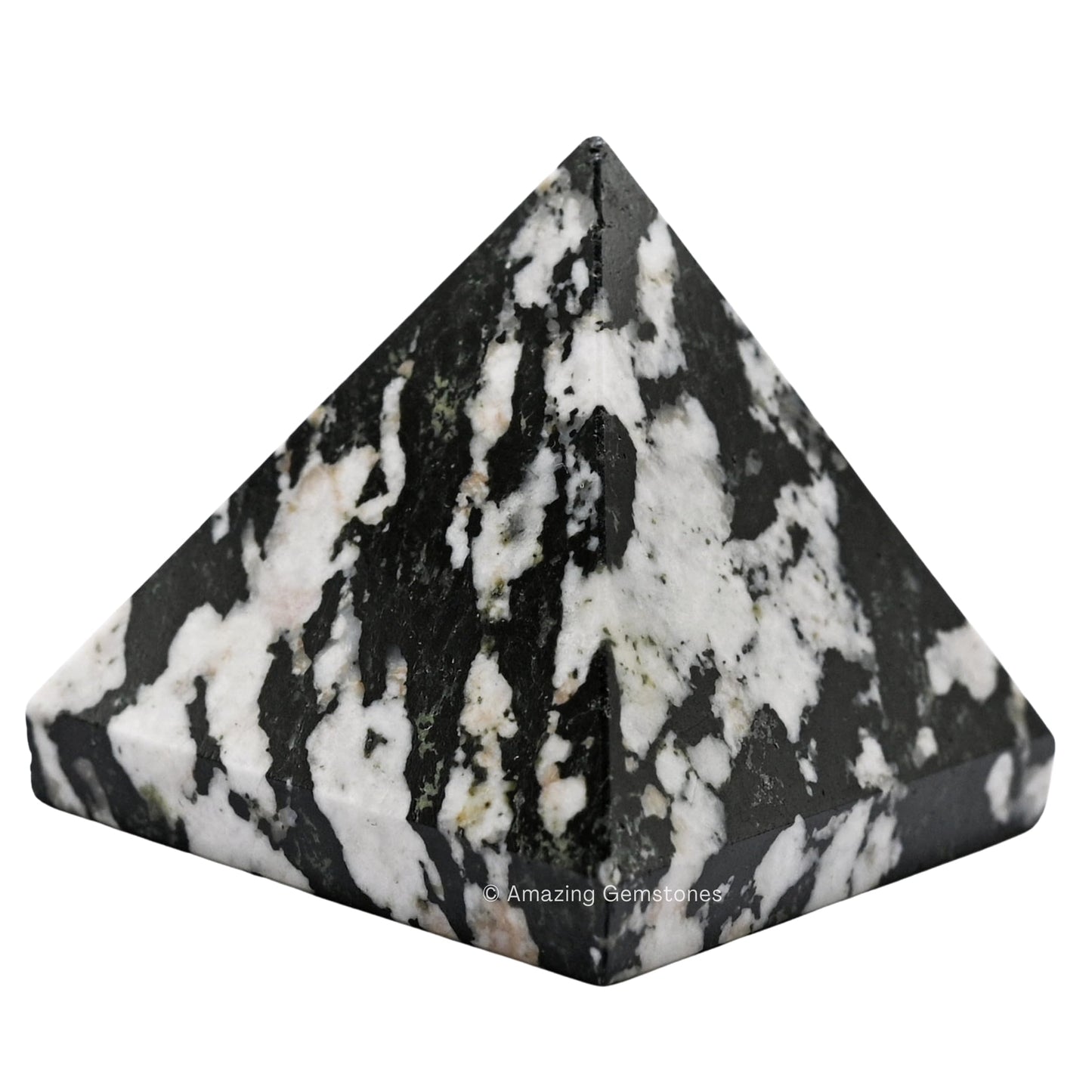 Amazing Gemstone Black and White Tourmaline Pyramid Crystal Healing Stones - 1" Great Pyramid Figurine of Natural Stone Pyramid for Meditation, Reiki, Chakra Balancing and Crystal Pyramids Grid