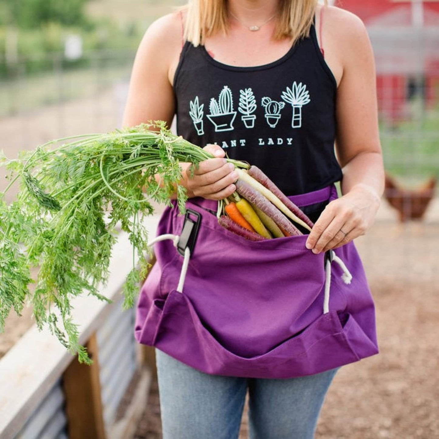 Roo Gardening Waist Apron with Pockets for Women & Men - Canvas Garden Apron with Harvesting Pouch, Water-Resistant, Washable