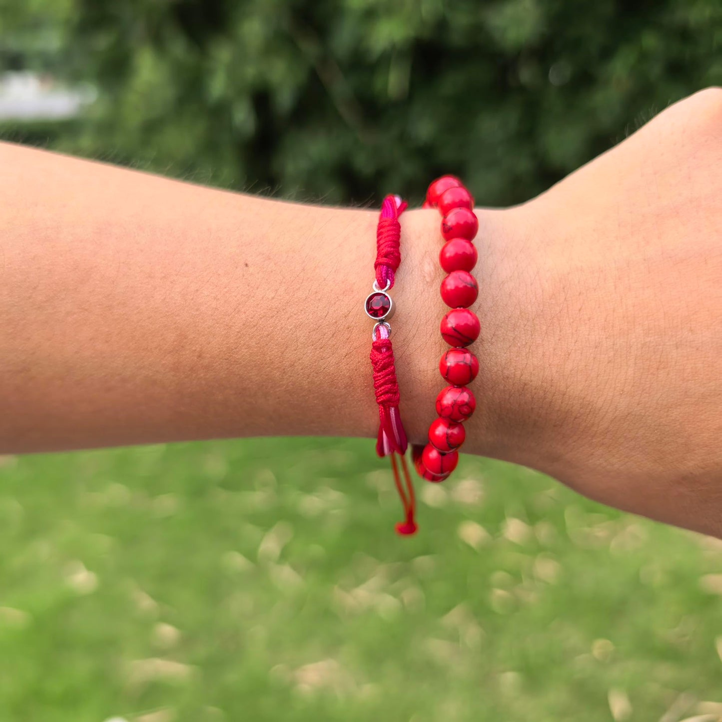 Crgwxzl July Birthstone Bracelets for Women Men,Healing Crystal Protection Stone Red Turquoise Beads Bracelet,String Wrap Zodiac Month Bracelets Birthday Jewelry Gifts