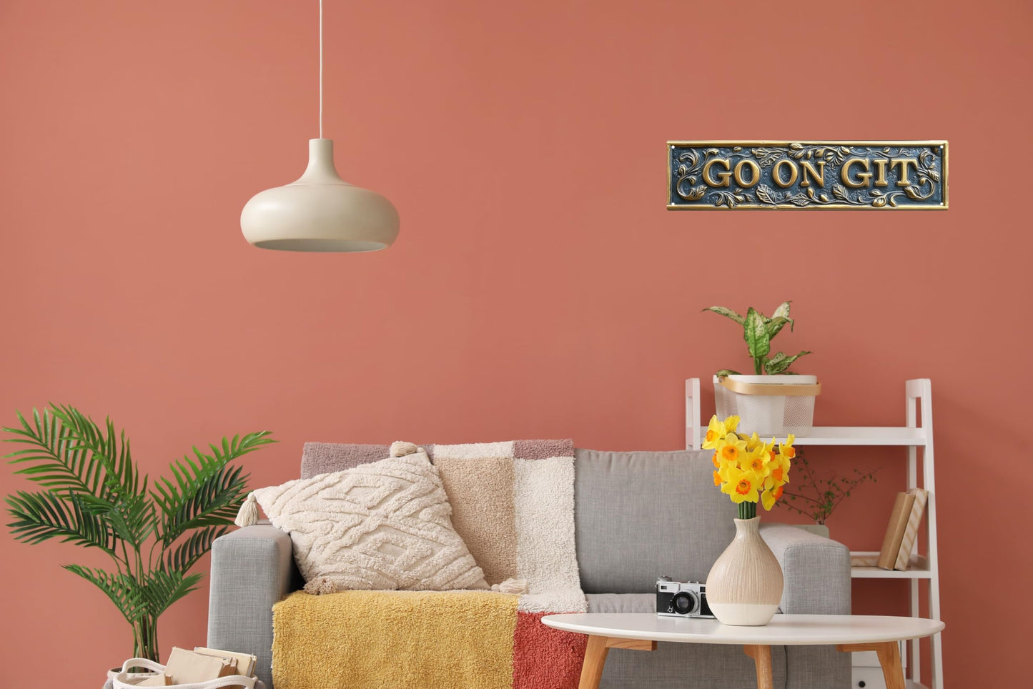 Go On Git Street Sign Retro Funny Wall Decor Metal Tin Signs Fall Season Horror Theme Inappropriate Humor Bar Home College Dorm Decor 16x4 in