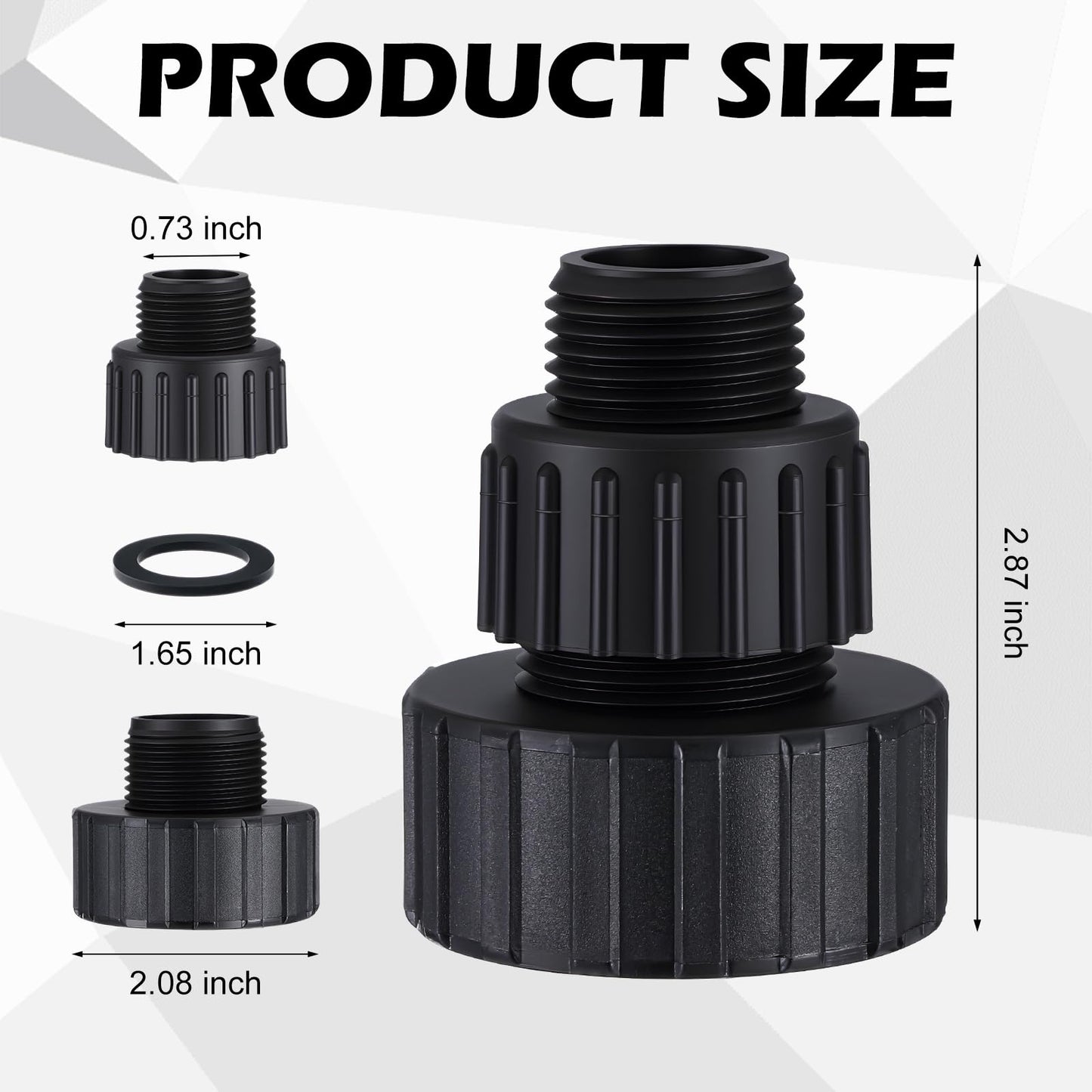 Pangda 2 Set Submersible Water Pump Garden Hose Adapter Plastic Hose Fitting Connector 1-1/2" Female to 3/4" Male for Standard Garden and Any PVC Pipe Application