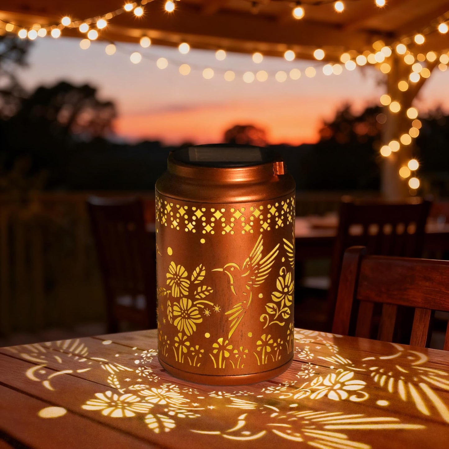 Mothers Day Gifts for Mom, Hummingbird Solar Lanterns Outdoor Waterproof - Birthday Gifts for Women, Hanging Solar Lantern for Yard, Patio, Porch, Garden Decor