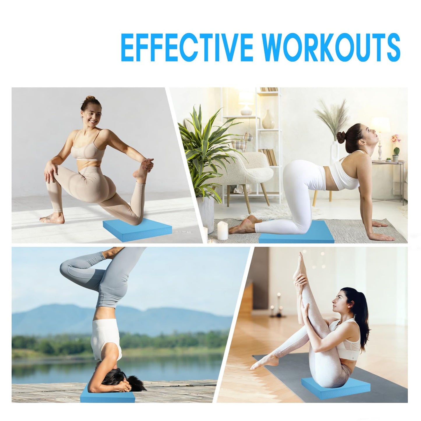 MBKHFLL Exercise Balance Pad，Balance Foam Mat for Physical Therapy Equipment & Strength Stability Training, Slip Resistant Foam Mat for Yoga, Pilates, Meditation，Gardening knee pads (blue)
