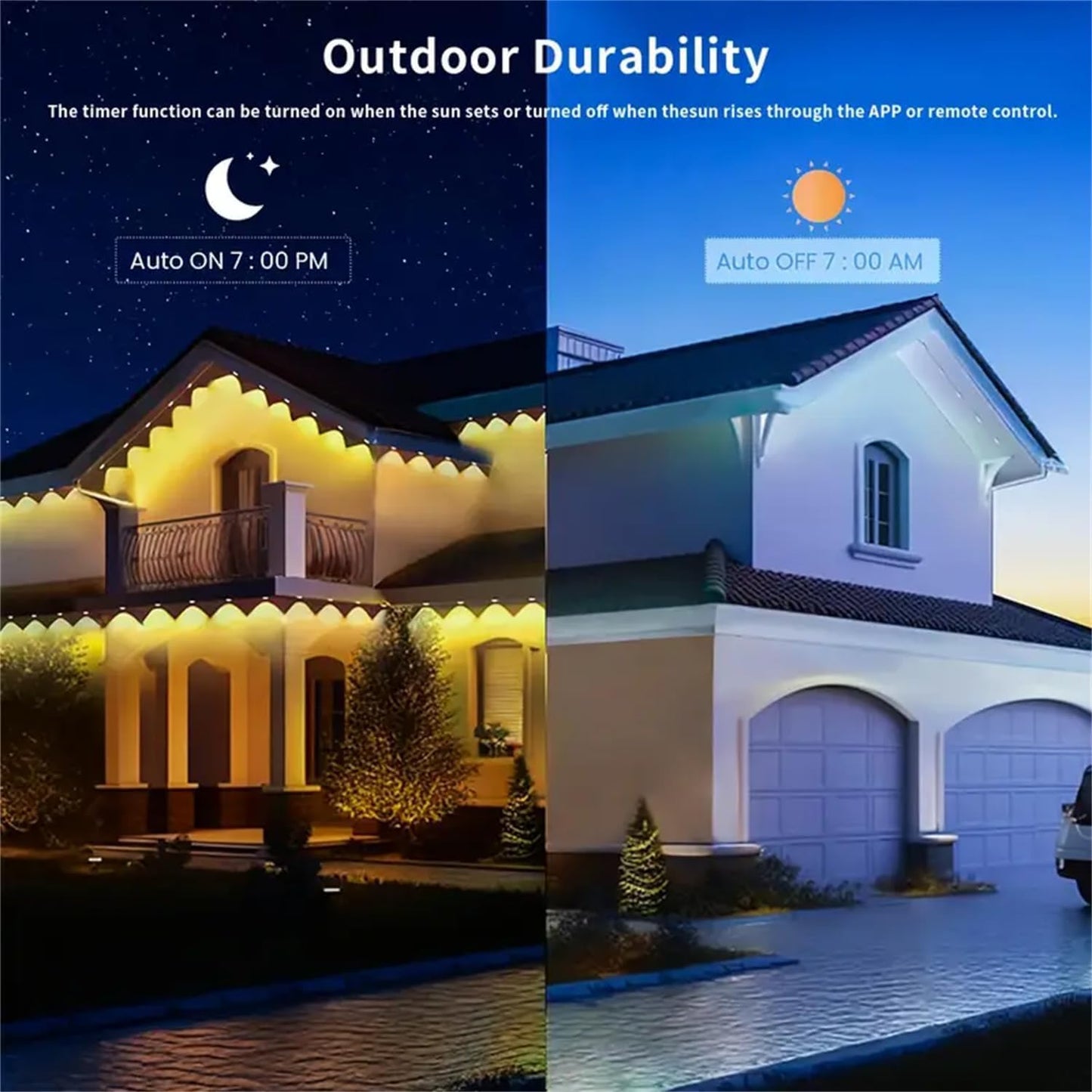 Sxlofty 300FT Permanent Outdoor RGB Lights,IP67 Waterproof Smart LED Eaves Lights with App/Remote Control,for Christmas and All Holiday Decor,Daily and Accent Lighting,House Roof and Garden Lighting