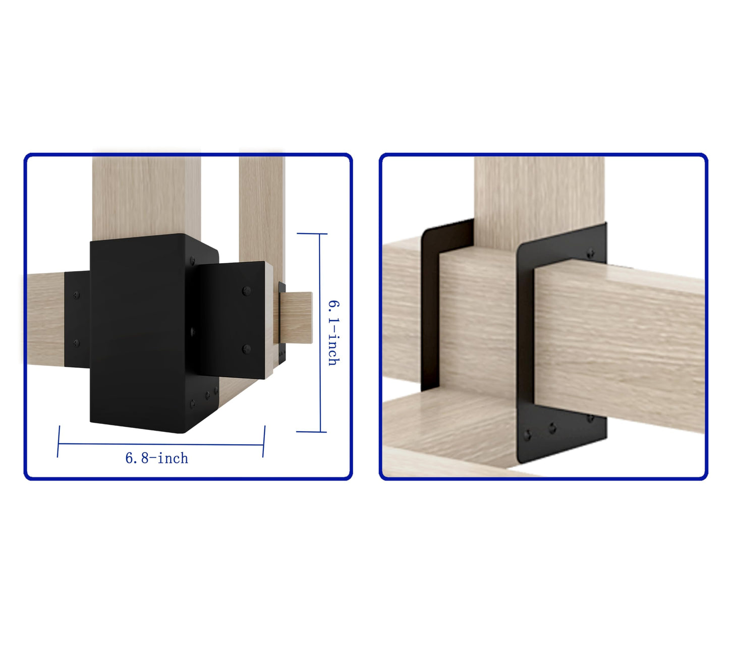 Fire Beauty 4 Pack Firewood Rack Base,Heavy Duty Metal Adjustable Log Storage Rack Bracket