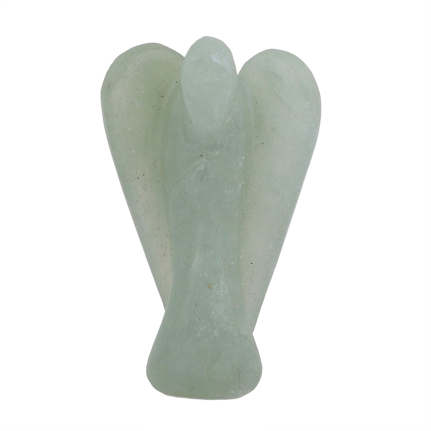 Crocon Green Jade Gemstone Guardian Angel Healing Figurine, Hand Carved Pocket Angel - Crystals for Positive Energy, Handmade Mini Statue for Love, Peace & Healing, Natural Gemstone Healing Figurine