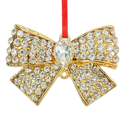 GMEMNOV Bow Christmas Ornaments - Bow Ornament for Christmas Tree Metal Bowknot Ornament Xmas for Kids Girls Women