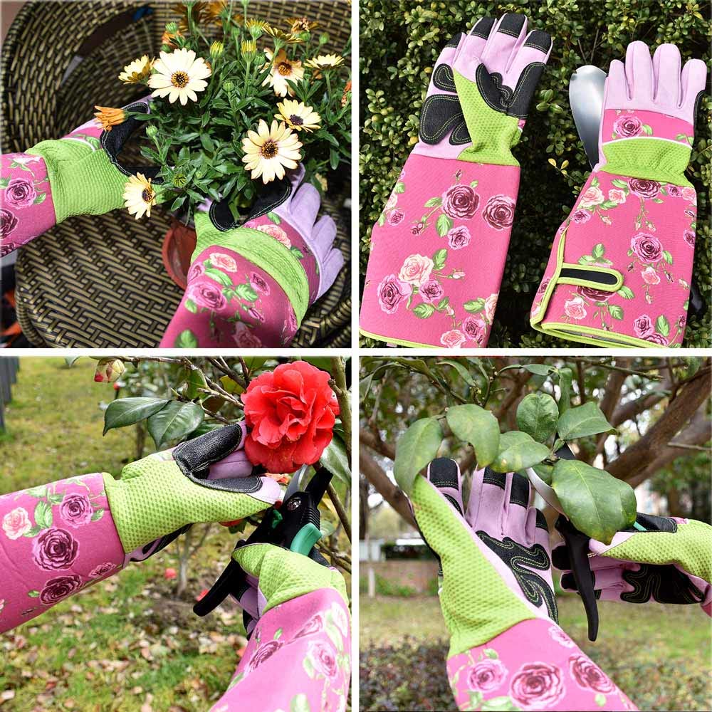 Megawodar Long Sleeve Gardening Gloves Pruning Thornproof Garden Gloves with Extra Long Forearm Protection for Gardener