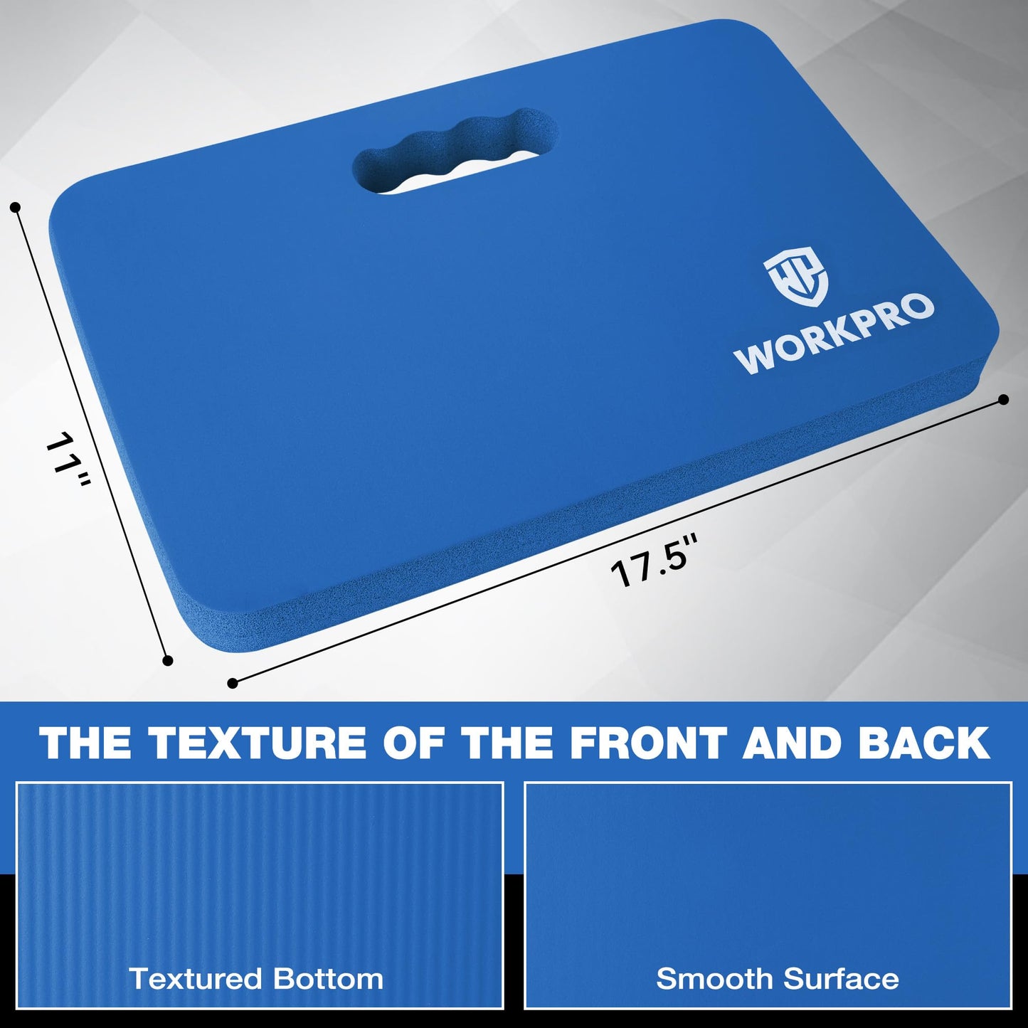 WORKPRO Extra Thick Kneeling Pad, Soft NBR Foam Cushioning for Knee, Large Foam Kneeler Mat for Gardening, Bathing Baby, Exercise, Workout Supplies, 17.5 x 11 x 1.5 in, Blue