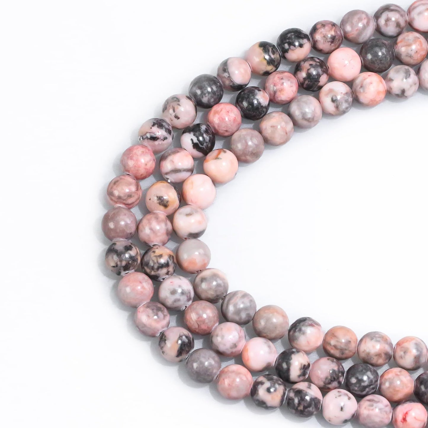 4mm Natural Gemstone Beads for Bracelets Pink Zebra Jasper Crystal Small Beads for Jewelry Making Necklaces Earrings Crafts (15"/Strand)