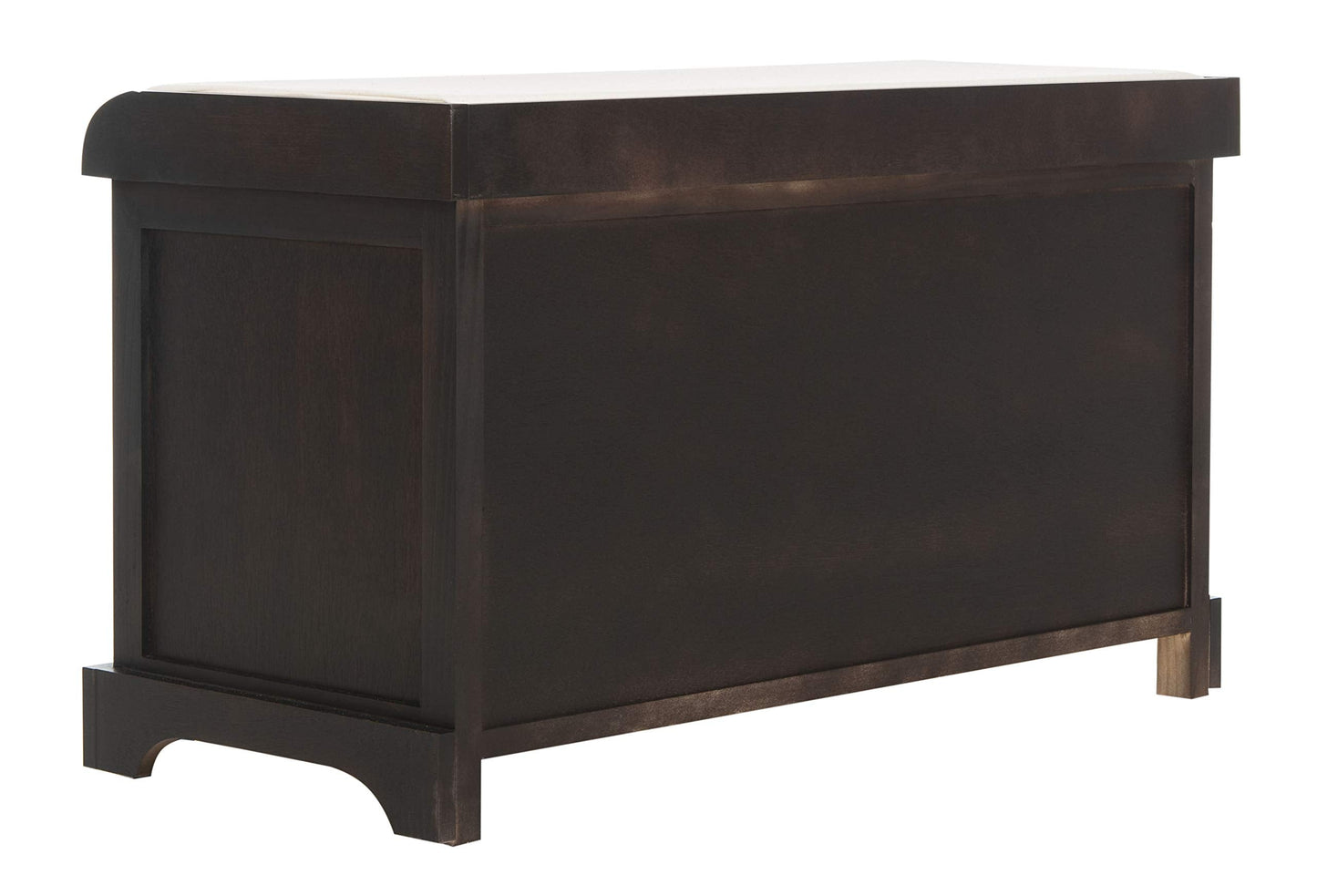 SAFAVIEH Home Collection – Freddy Brown Storage Bench with Wicker Baskets & Cushion, Entryway Seating Bench, Fully Assembled (AMH5736A)