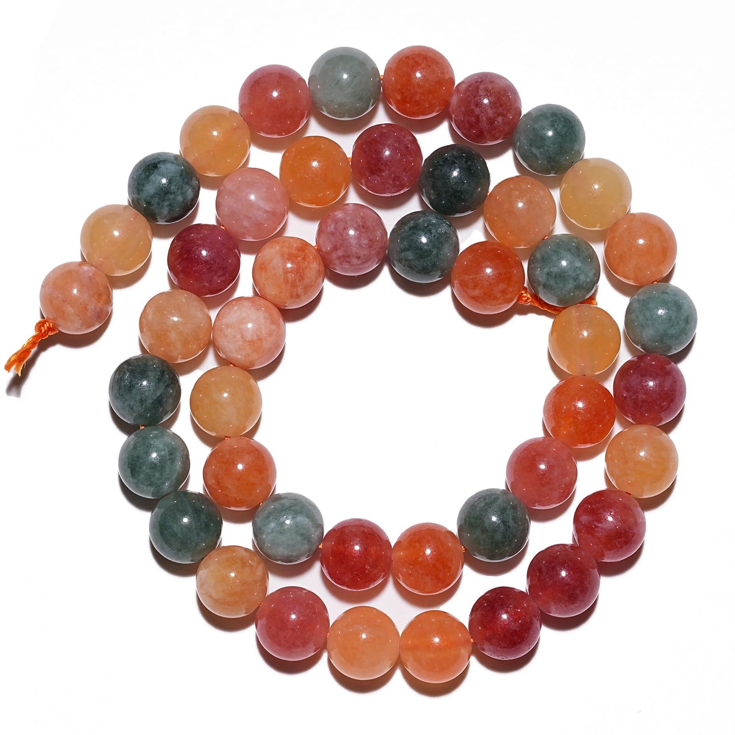 10mm Natural Colorful Rabbit Hair Crystal Gemstone Beads Polished Round Smooth Stone Beads for Bracelets Jewelry Making 15inch Loose Beads