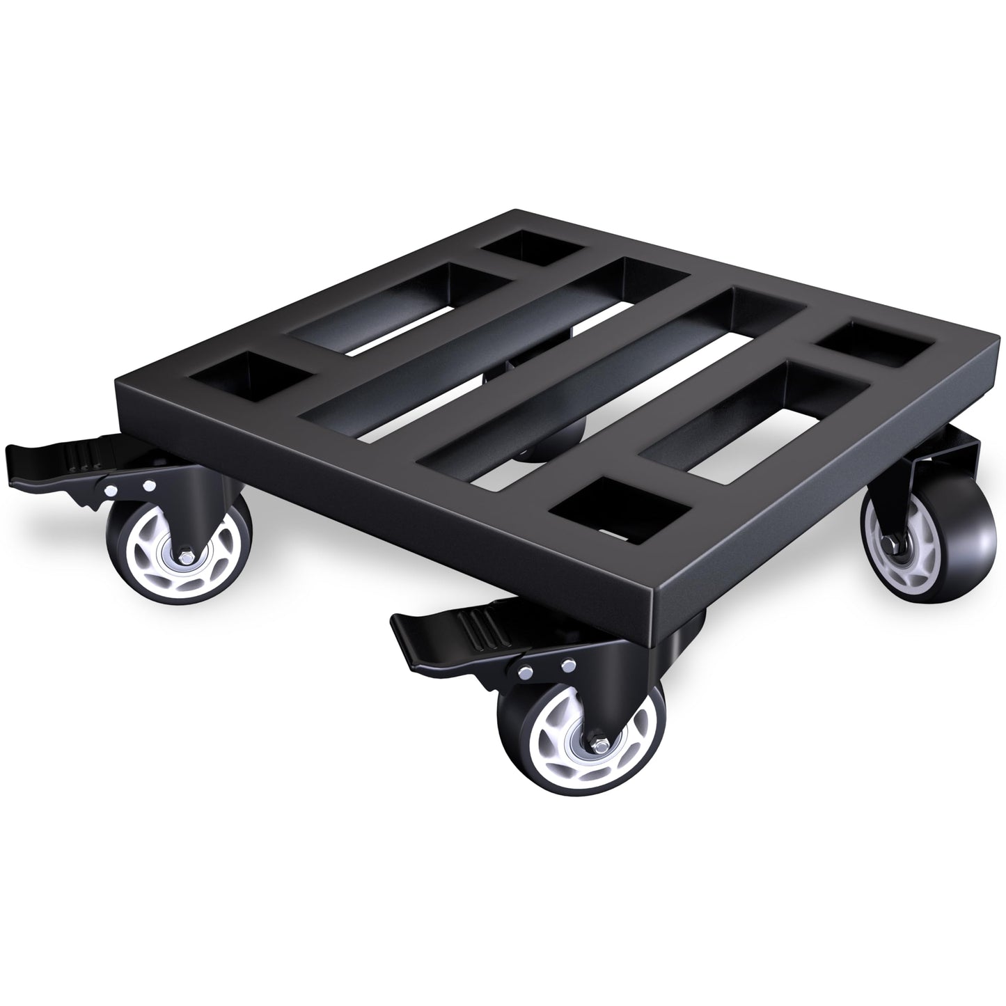 TRUSOON Metal Furniture Utility Dolly, 14" x 14" Heavy Duty Moving Dolly with Locking Wheels, 800lbs Capacity Compact Mobile Base for Home Office, Workshop, Garage, Black