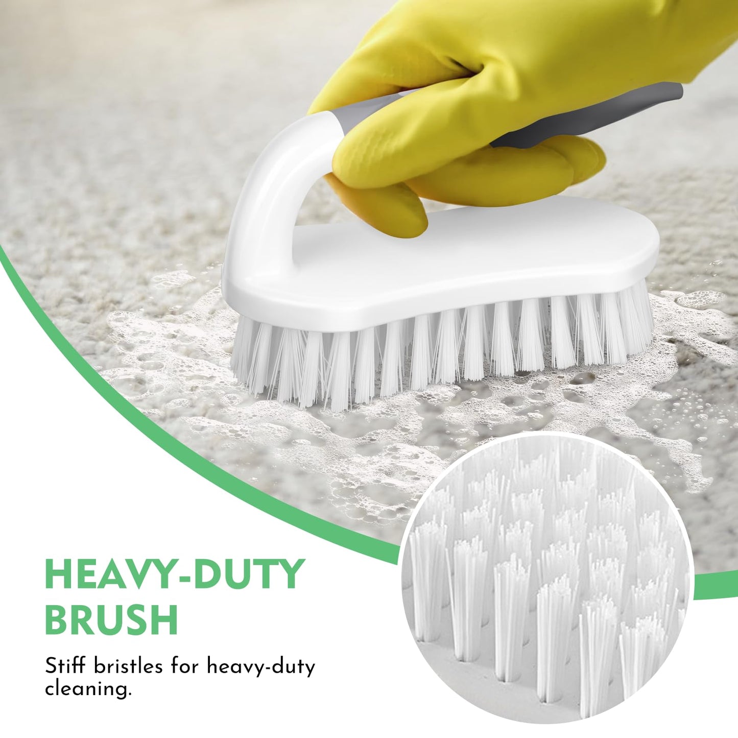 SetSail Scrub Brush, Heavy-Duty Scrub Brushes for Cleaning with Stiff Bristles Cleaning Brush for Shower, Bathroom, Carpet, Kitchen and Bathtub Scrubber - 4 Pack