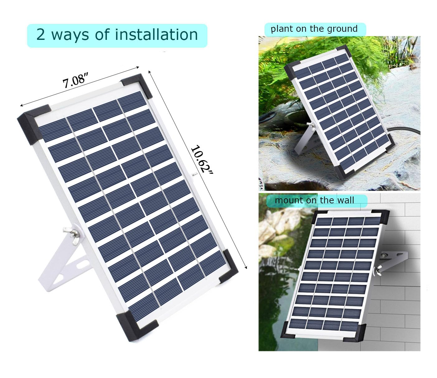Lewisia 5W Solar Fountain Pump with Battery Backup LED Lighting for Patio Pool Koi Pond Bird Bath Garden Decoration Submersible Solar Powered Water Pump Kit