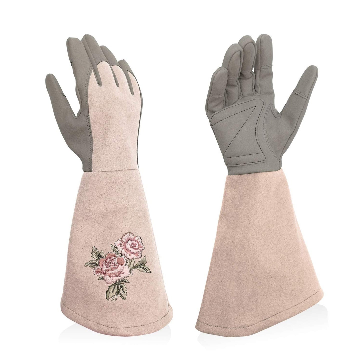 Intra-FIT Rose Pruning Gloves Thorn Proof, Embroidery Leather Gardening Gloves with Extra Long Forearm Protection