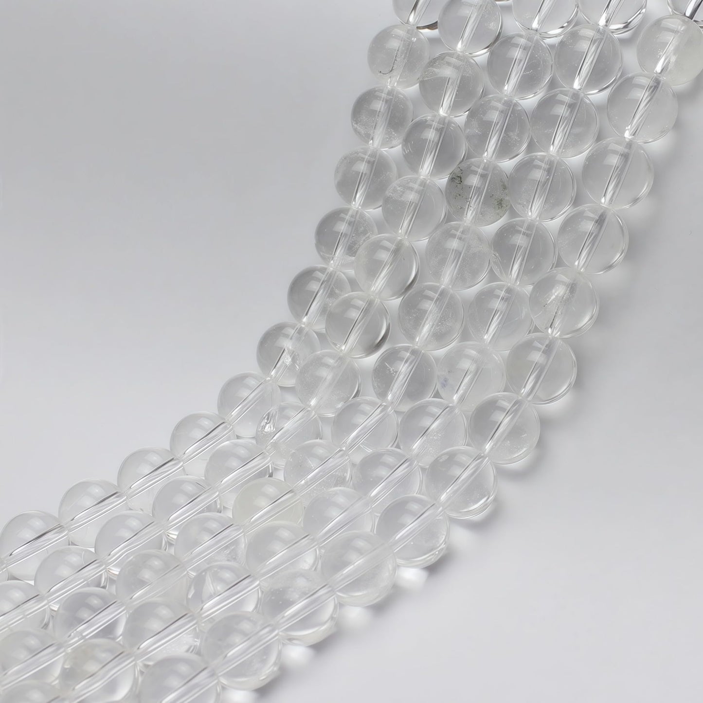 MJDCB 7A Natural White Clear Quartz Round Beads Gemstone Beads for DIY Necklace Bracelat Jewelry Making Strand 15" (8mm)
