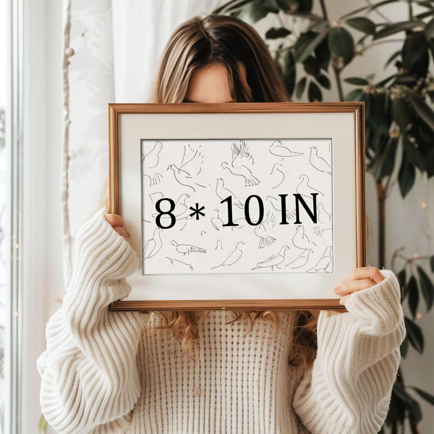uniro Vintage Animal Drawing Birds Line Art Sketch Pigeon Wall Art Pencil Dove Poster Print Print and Poster Abstract Antique Aesthetic Minimalist Mid Century French Wall Art (8" x 10"-UNFRAMED)