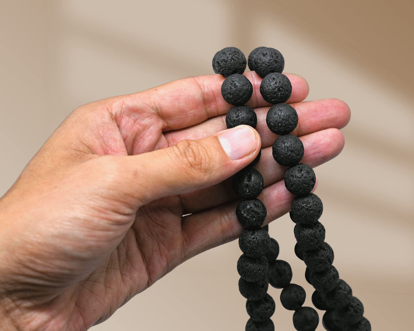 Amazing Gemstone Lava Crystal Farmhouse Decor Beads with Tassel - 38" Crystal Bead Garland Decor for Farmhouse Wall Decor, Home, Coffee Table, Shelf - Rustic Country Boho Prayer Beads Wall Decor