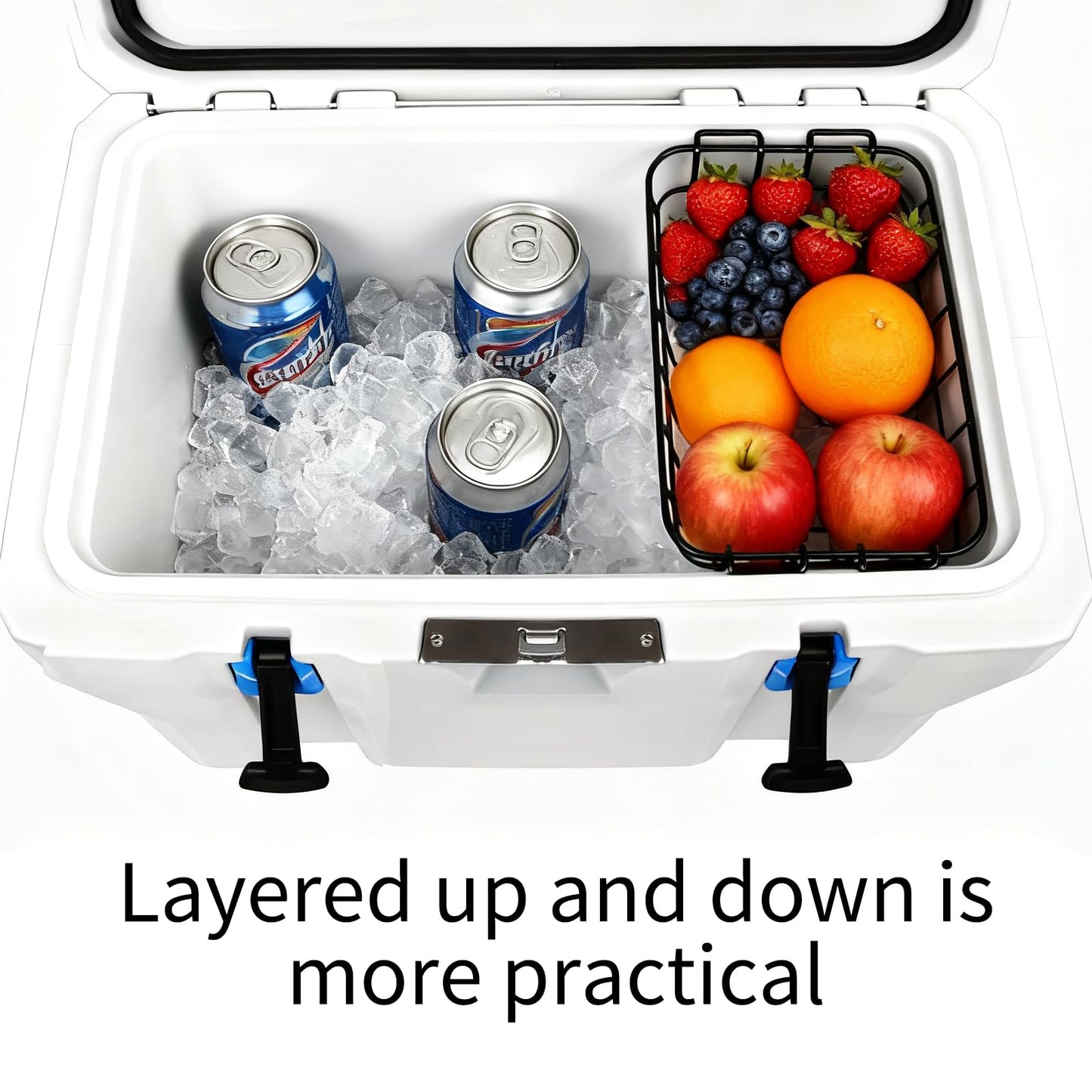 14.45" Cooler Basket,Cooler Basket Compatible with Lifetime 77 Qt, 115 Qt, Ozark Trail 73 Quart Ice Chest, Coolers Accessories for Lifetime and Ozark Trail - Keep Food Dry & Organized.(1-Pack)