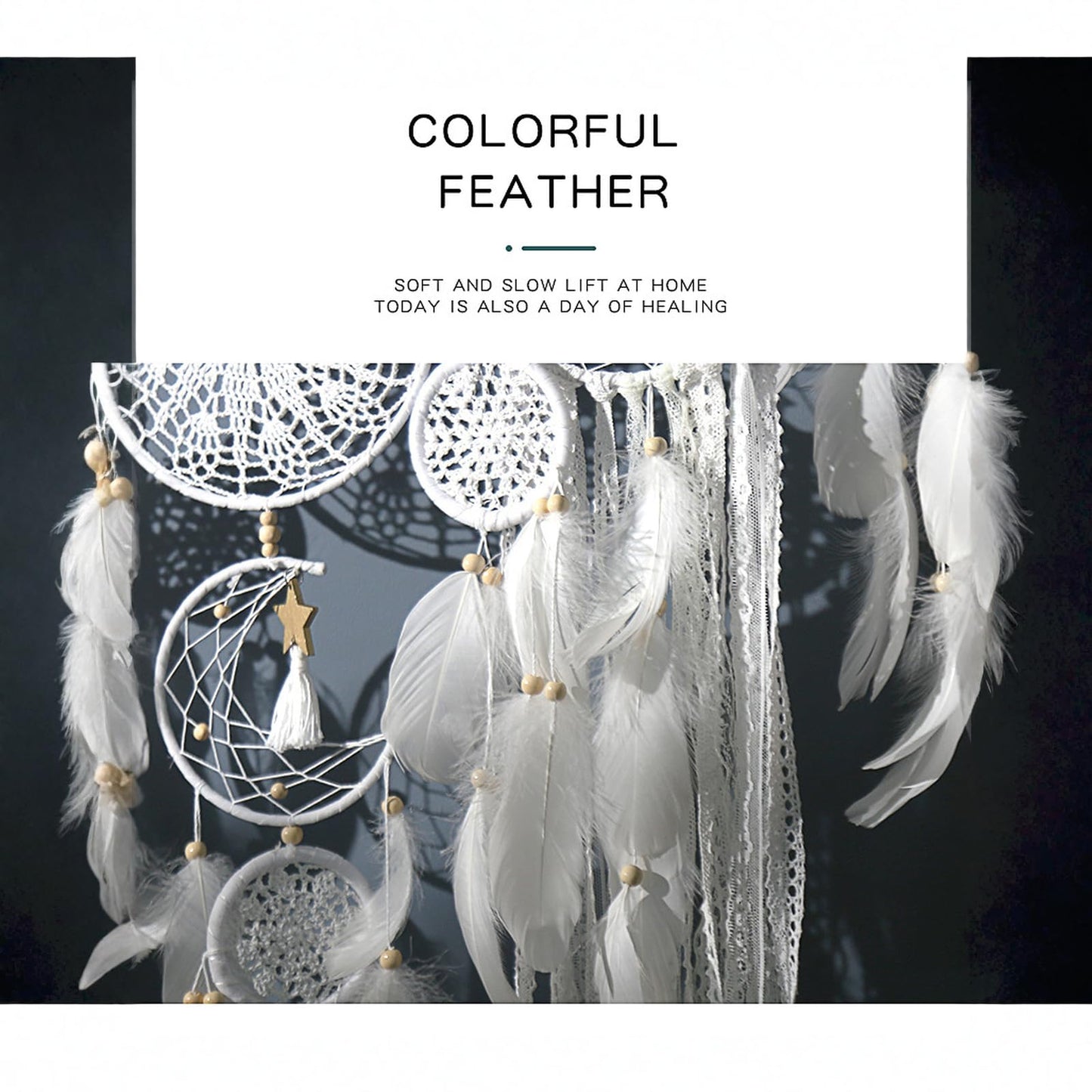 Dream Catcher Wall Decor,Large Boho Dream Catcher with Luxurious Feathers & Beads, Handmade Wall Hanging for Bedroom,Living Room, Gift Ready for Girls & Adults (Pink)