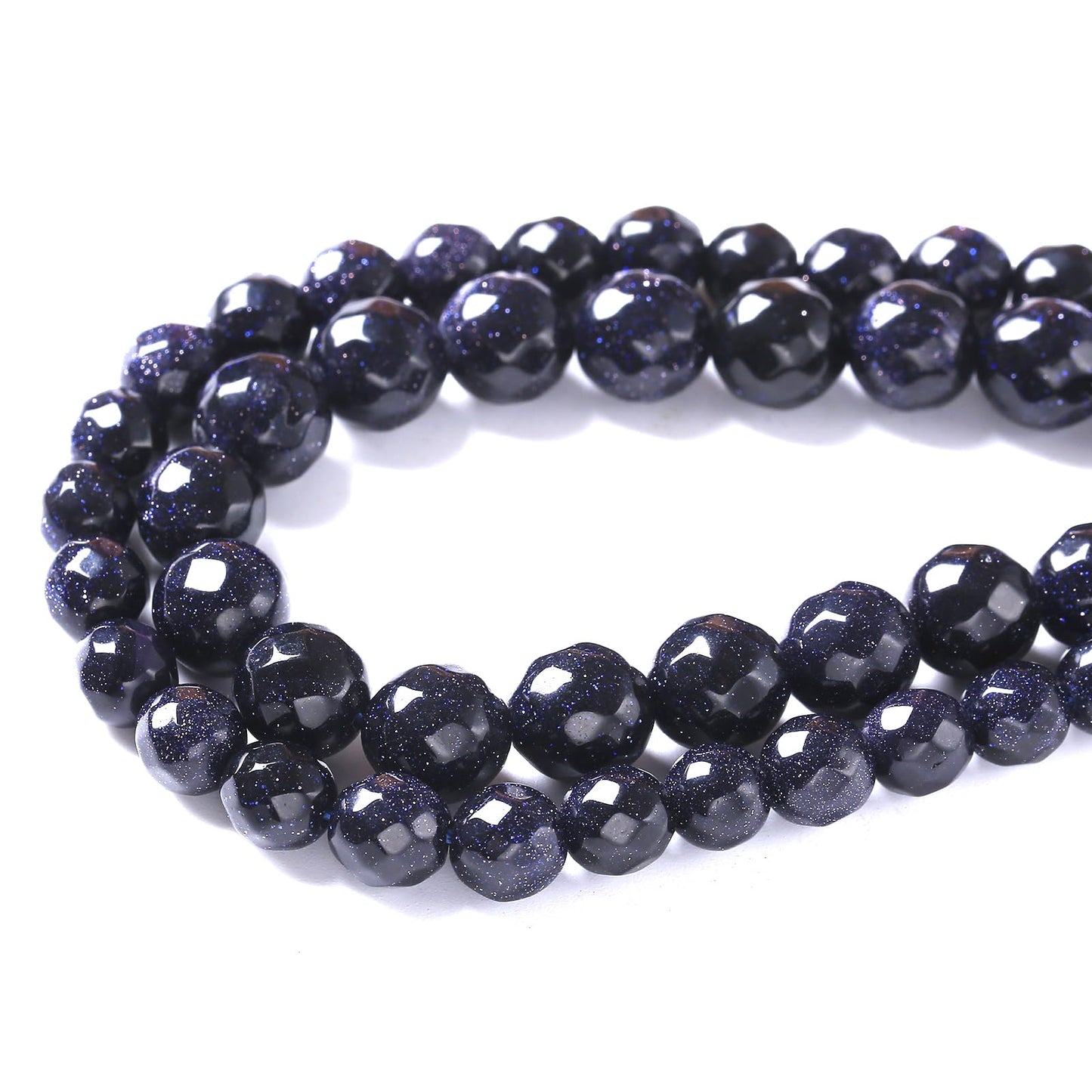 10mm 36pcs Natural Blue Sandstone Faceted Stone Beads for Jewelry Making DIY Bracelet Necklace Accessories 15" Energy Healing Power Stone Beads (Faceted Blue Sandstone, 10mm)