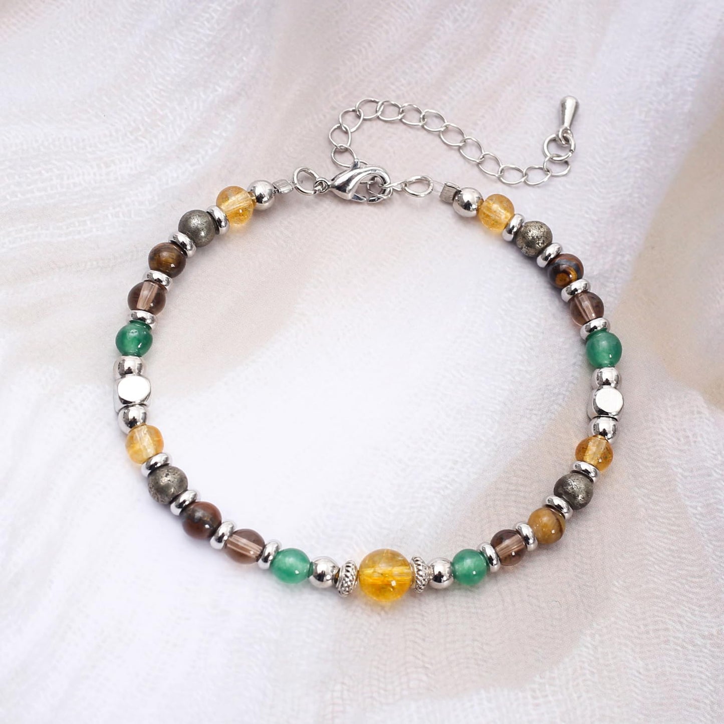 MTJAHPS Protection Bracelet, empath protection, black obsidian Crystals and Healing Stones Bracelet for Women ，Luck ，Anxiety and Stress Clam Bracelet