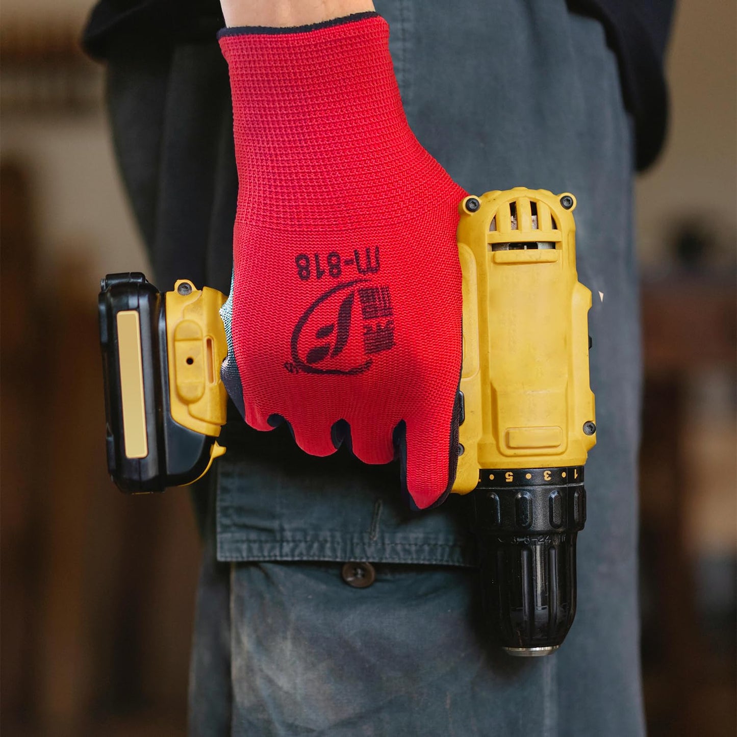 WHEATHUSK 120 Pairs Gardening Work Gloves Bulk for Men Women, Breathable Nitrile Rubber Coated Garden Gloves Dipped Gripping Outdoor Working Gloves for Construction, Gardening, 9.1 Inch