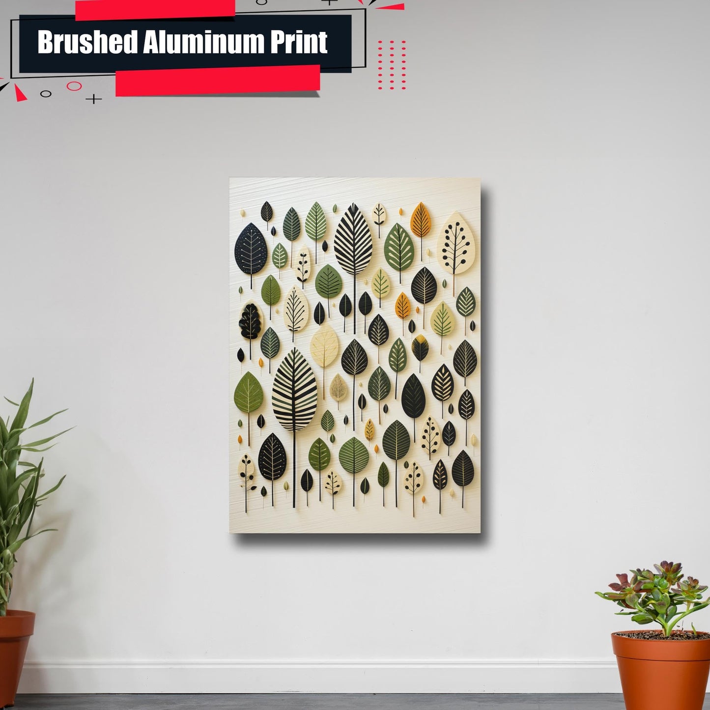 Scandinavian Folk Art, Black and Beige Abstract Botanical Wall Art for Scandinavian Home Decor, Poster Prints, Art Decor