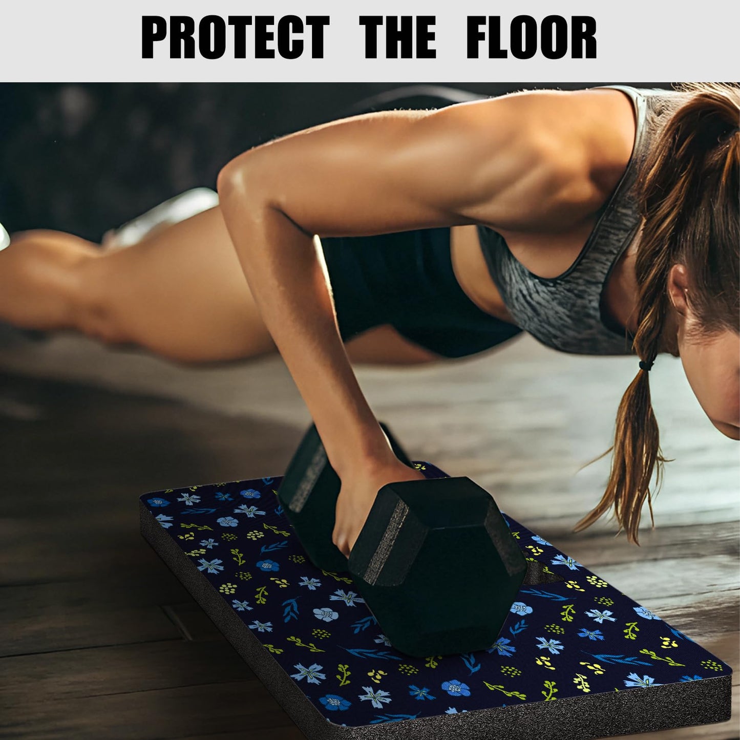 FREEKYROCK Extra Thick Kneeling Pad — Heavy Duty, Extra Large Foam Kneeler Mat for Gardening,Bathing Baby, Workout Supplies,Water & Dirt Resistant, Lightweight, DK Blue