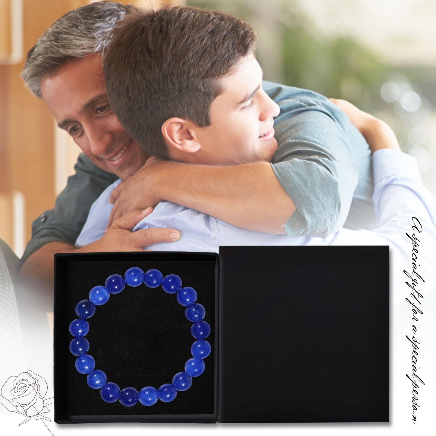 RUIQLXHANG Natural Stretch Lapis Lazuli Bracelet 10mm Healing Crystal Beads Bracelet for Women Men Energy Quartz Chakra Jewelry Meditation Emotion Control Stress & Anxiety Relief Bracelet