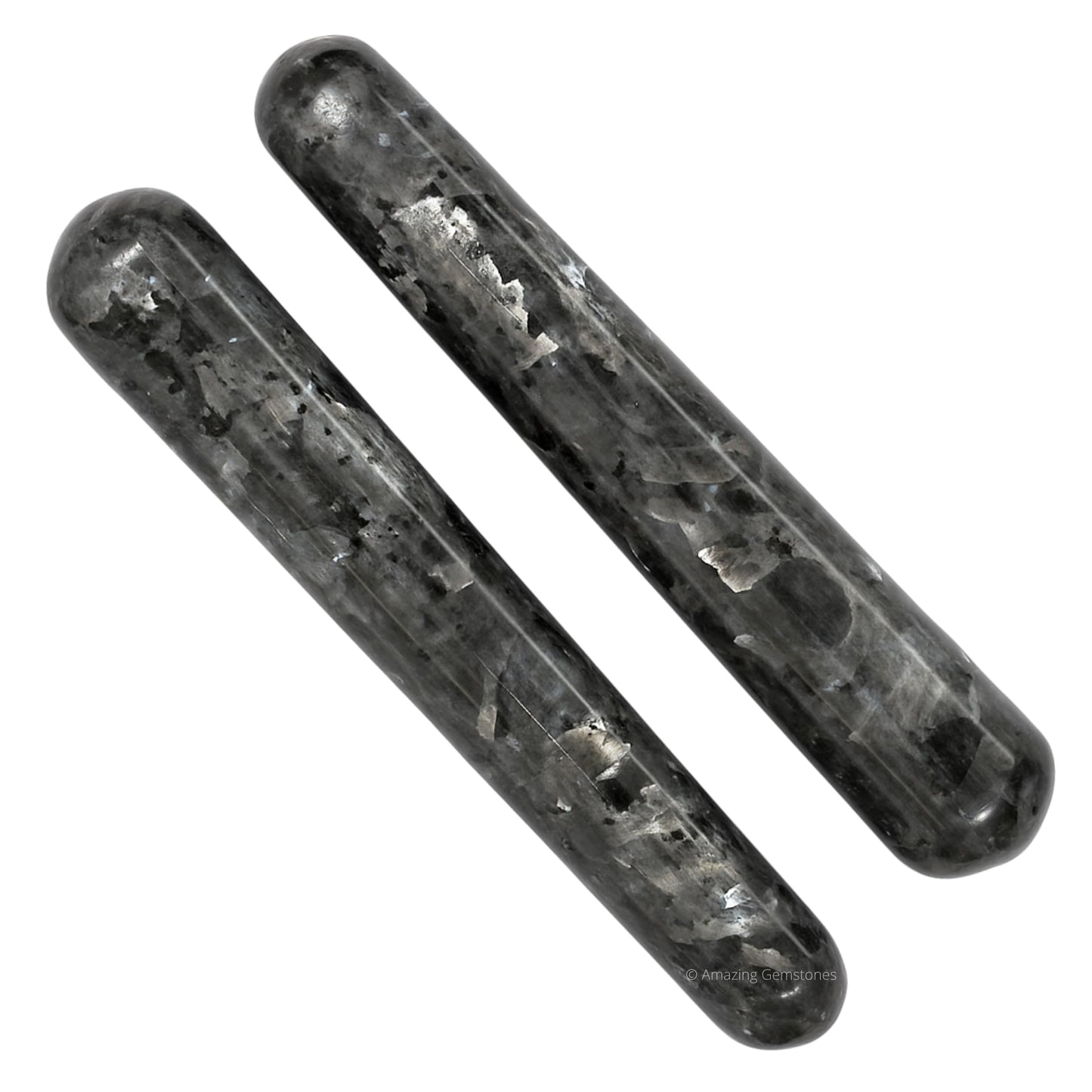 Amazing Gemstone Larvikite Crystal Wand Massage Stick - Pelvic Wand Gua Sha for Adults - Crystals and Healing Stones Massage Wands for Adults Gifts (Smooth)
