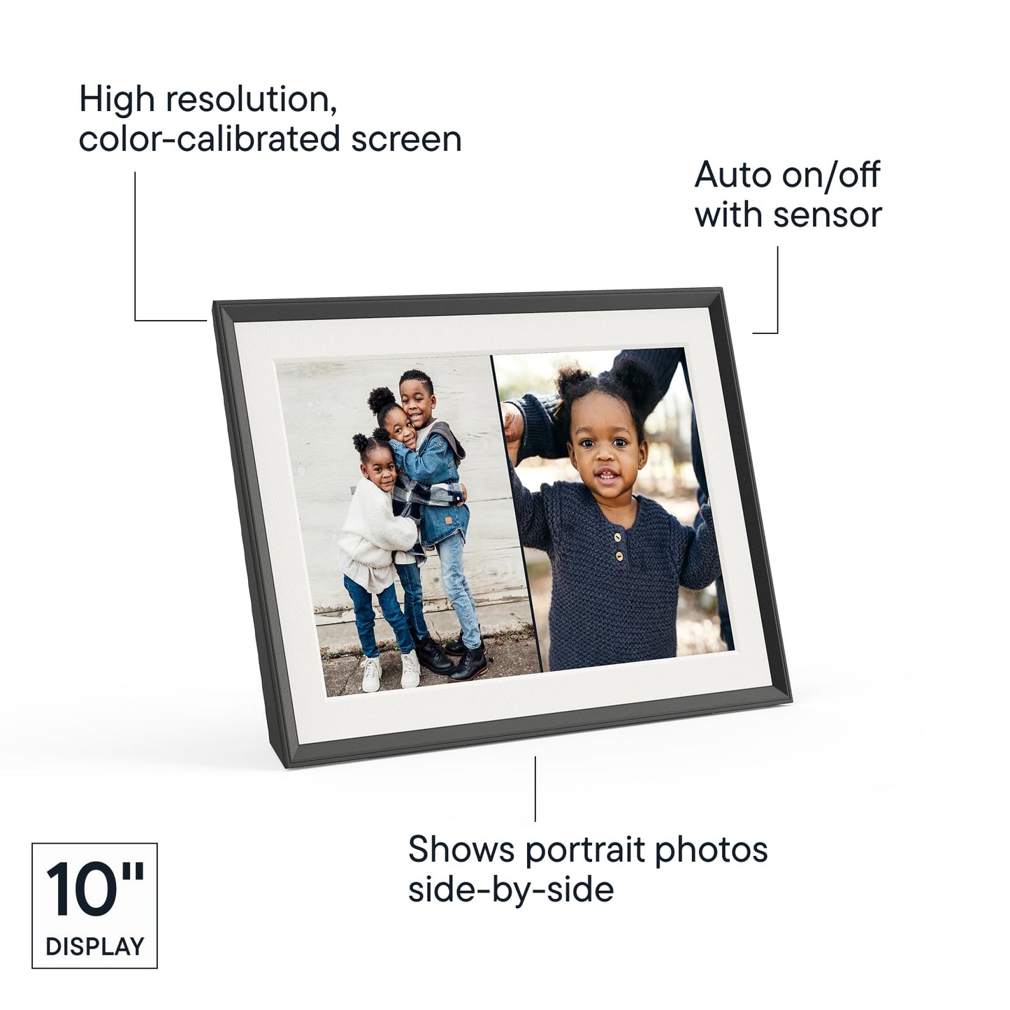 Aura Digital Picture Frame - 10.1" HD Mat Display | Wirecutter's Best Digital Frame for Gifting | Text Photos Directly to Your Frame from Anywhere | Quick & Easy Setup Over WiFi - Free App | No Fees